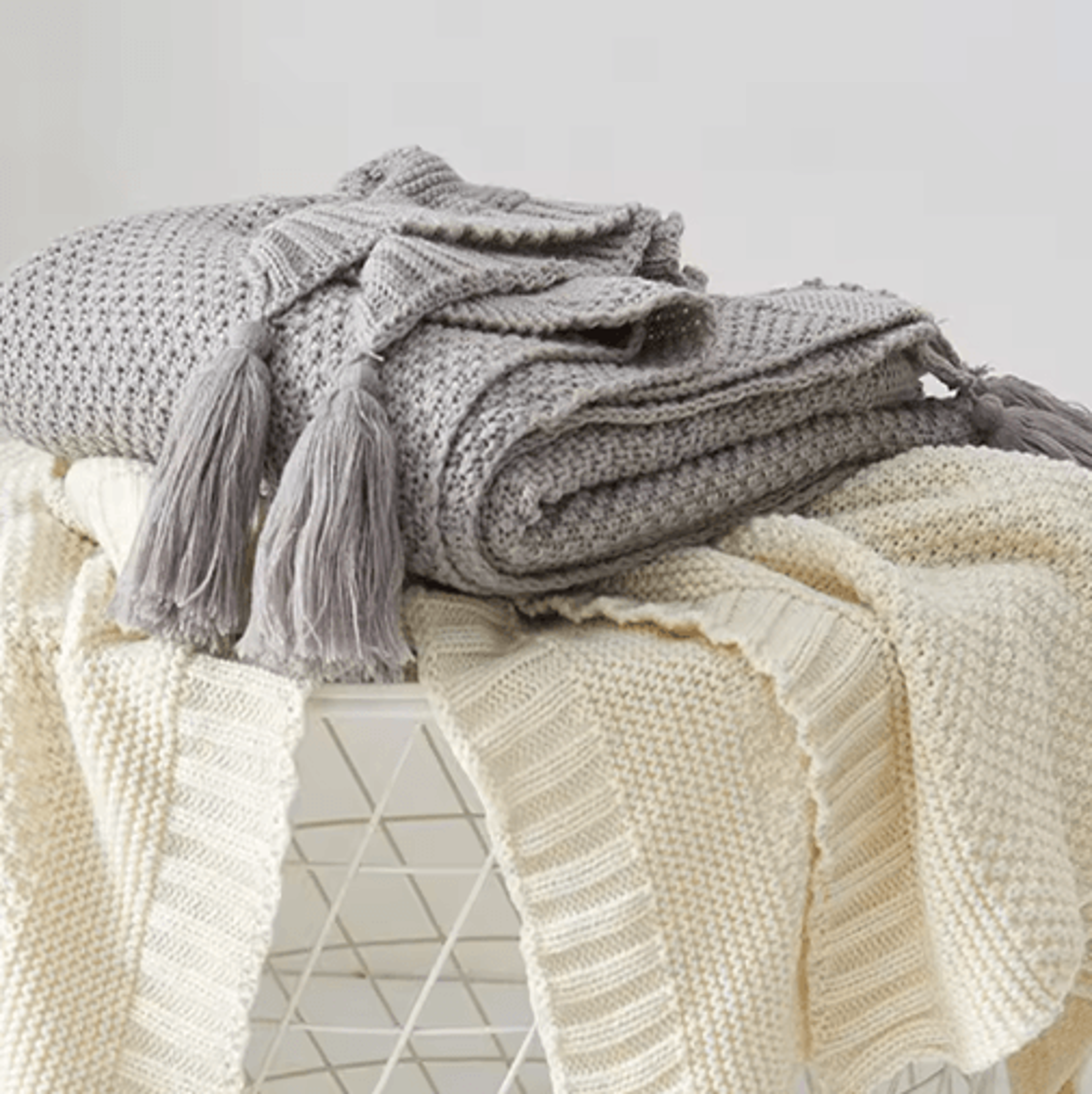 Nordic Plaid Knitted Throw Blanket  Cozy Sofa Bed  Office Nap Cover 5