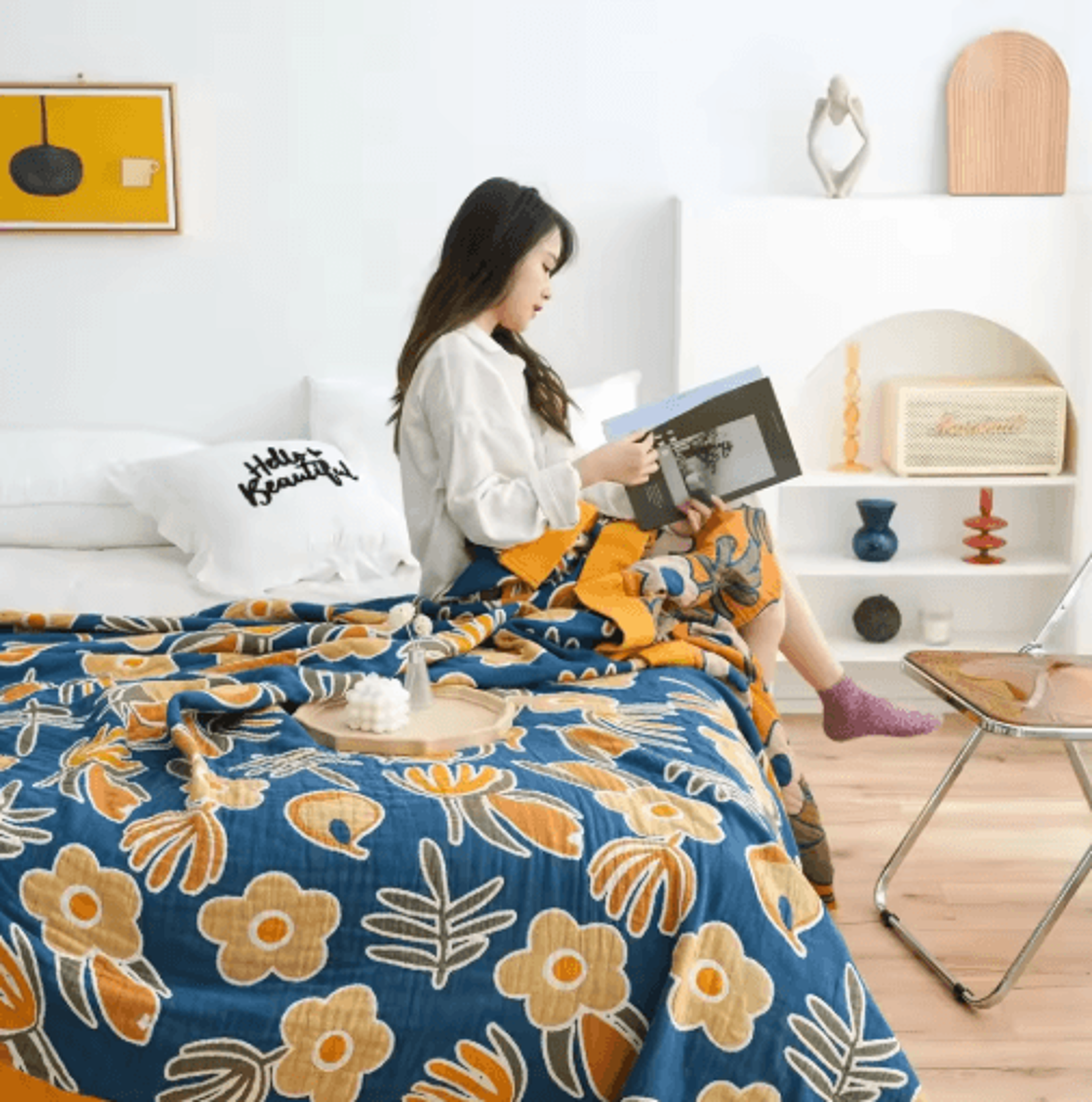 Nordic Cotton Gauze Throw Blanket  Boho Summer Sofa  Bed Cover 3