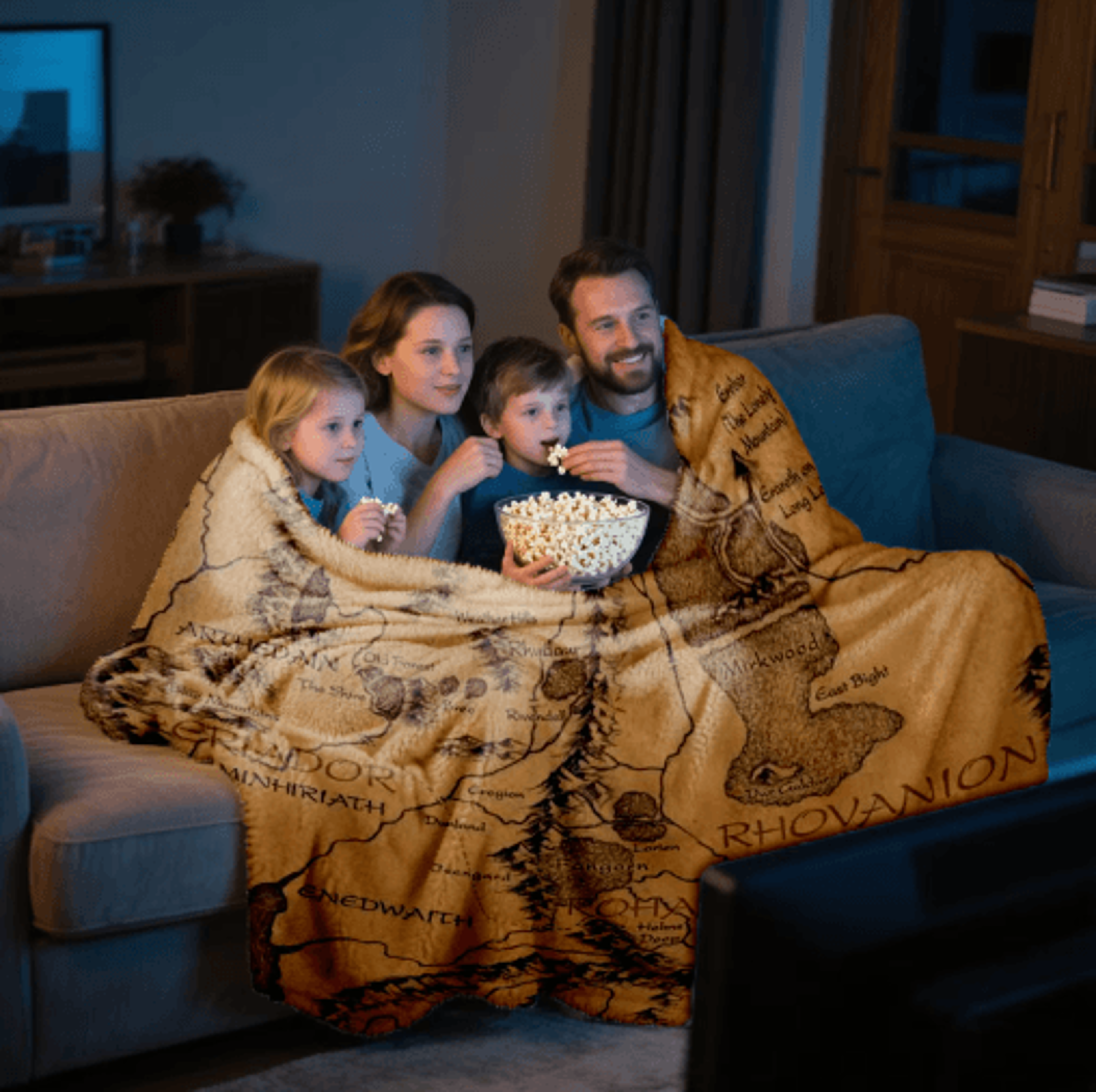 Middle Earth Map Fuzzy Throw Blanket 130 By 150cm Fantasy Movie Sofa  Bed Cover 6