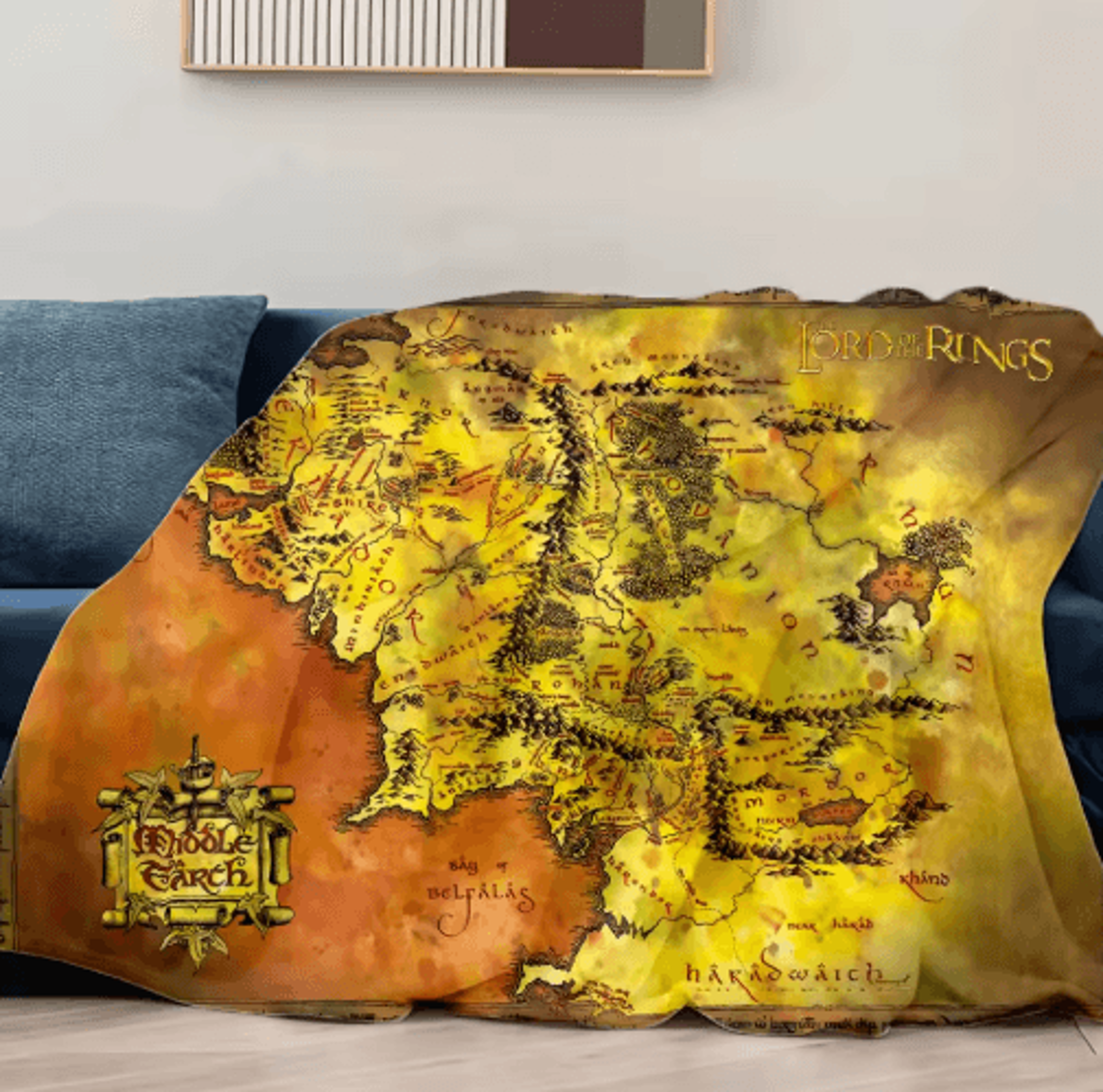 Middle Earth Map Fuzzy Throw Blanket 130 By 150cm Fantasy Movie Sofa  Bed Cover 3