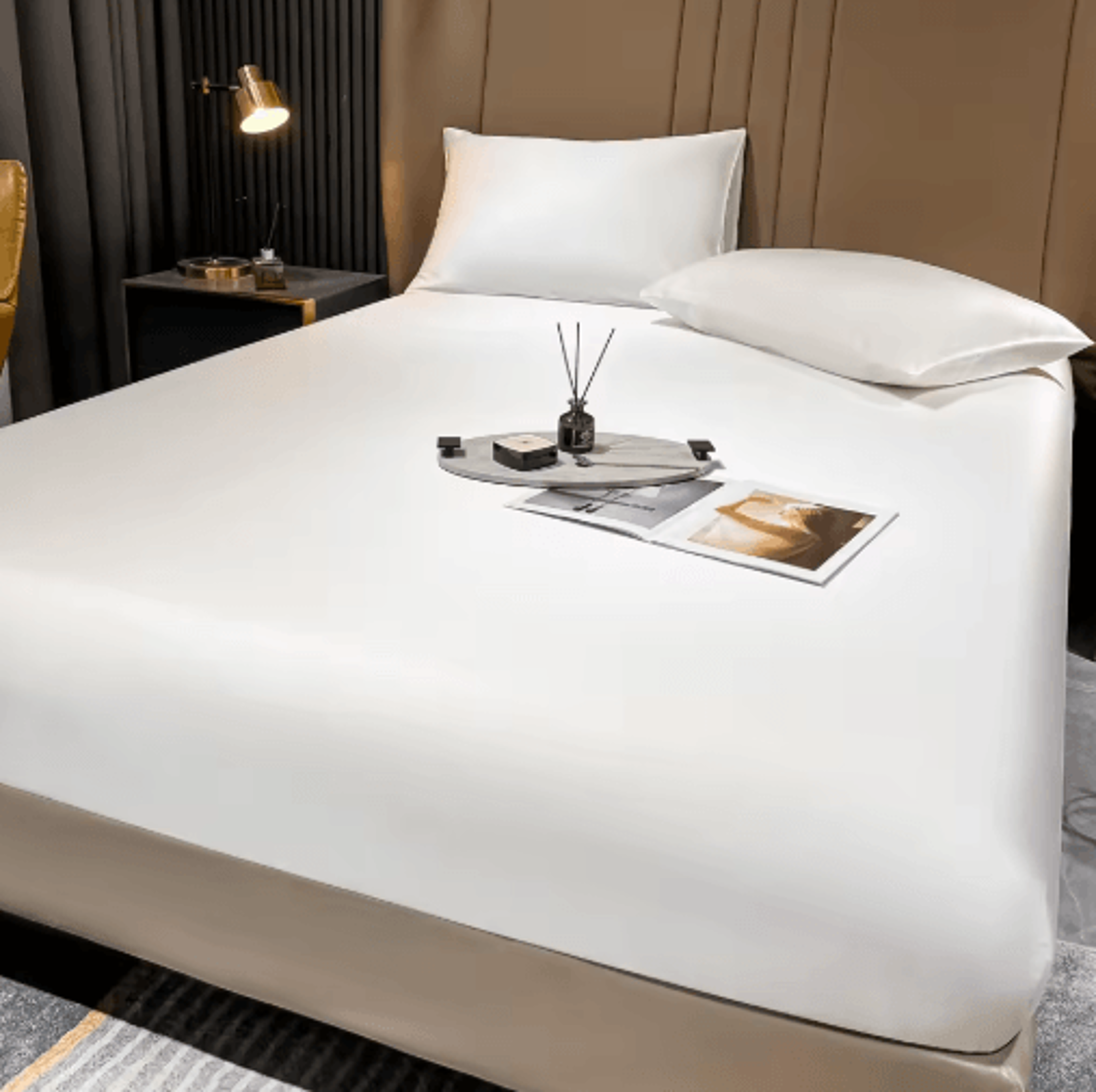 Natural Mulberry Silk Fitted Sheet  25cm Deep Luxury Custom Mattress Cover 11