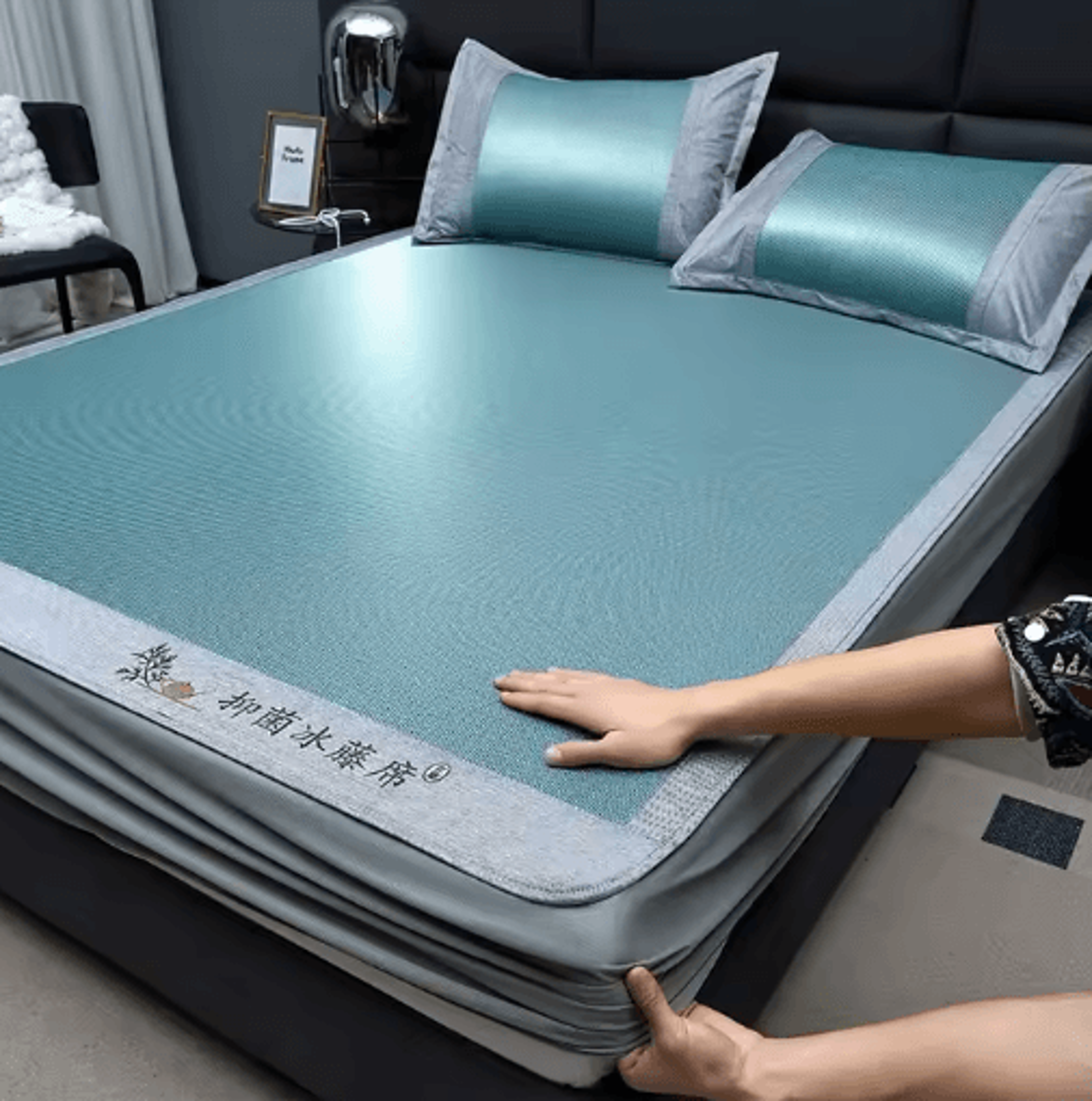 Summer Ice Rattan Fitted Sleeping Mat  Soft Thickened Washable Cooling Bed Cover 3