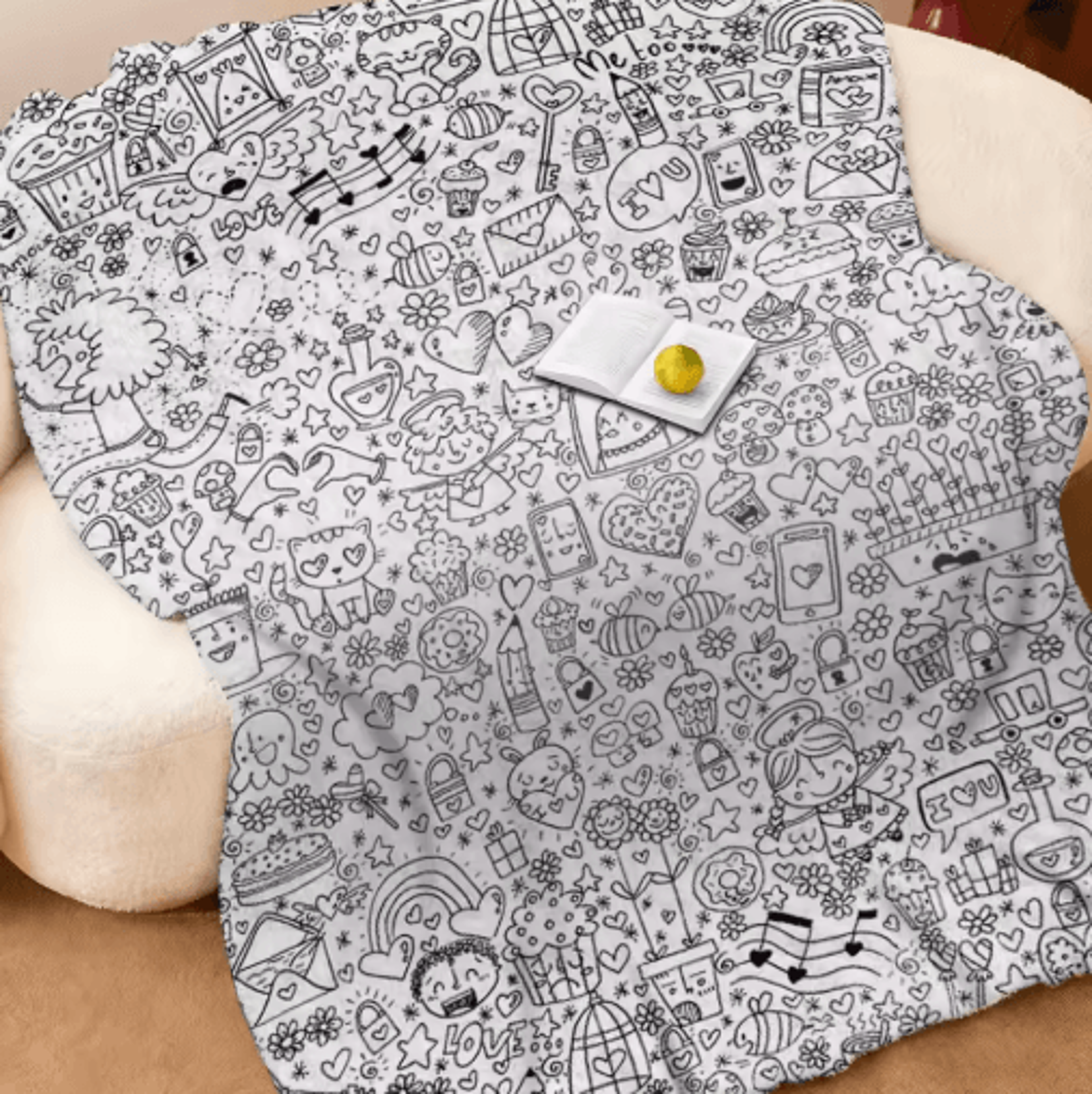 DIY Coloring  Doodle Blanket  100x150cm Interactive Graffiti Lambswool Throw 9