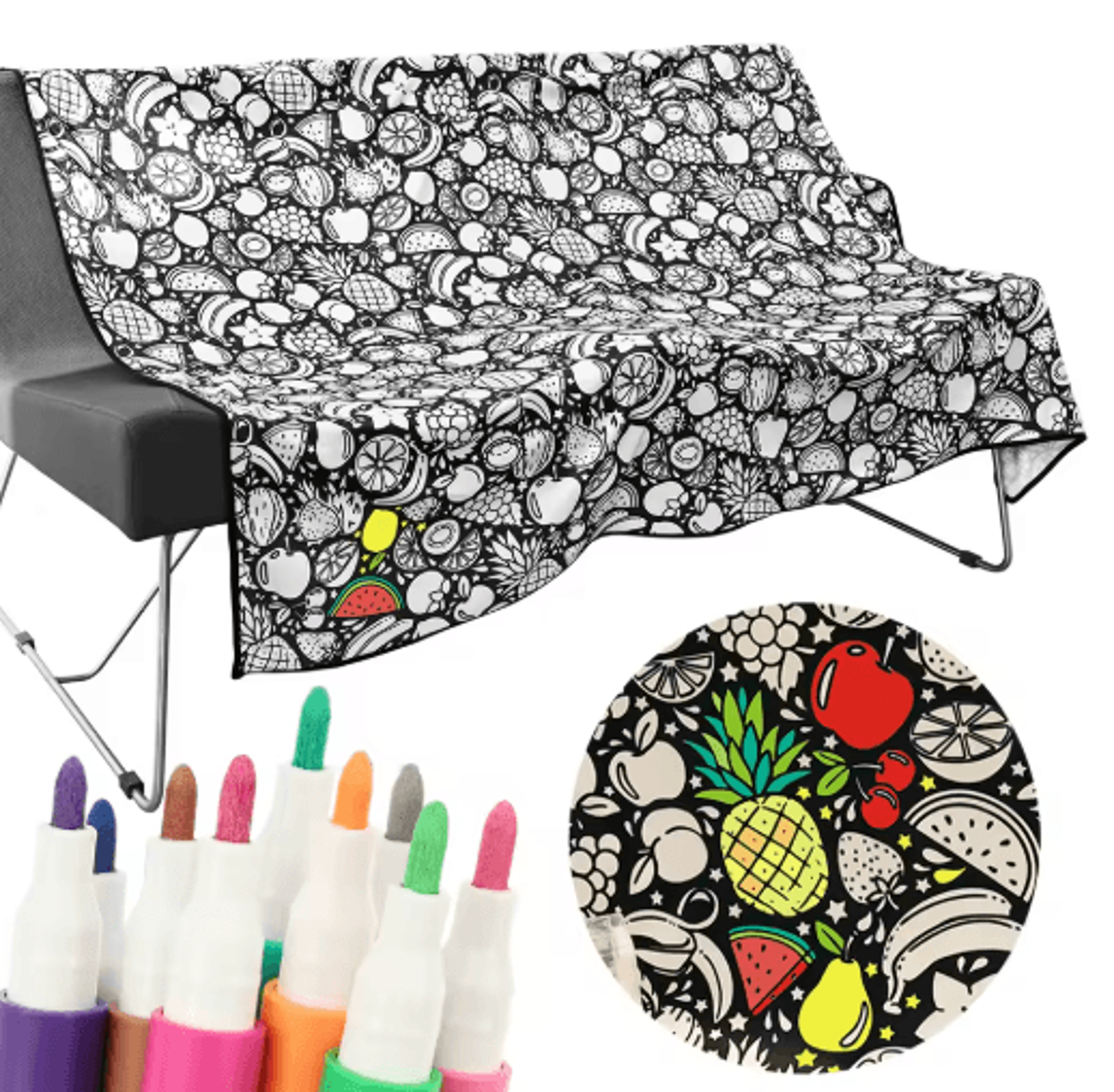 DIY Coloring Blanket With 24 Markers  Creative Personalized Art Throw 0