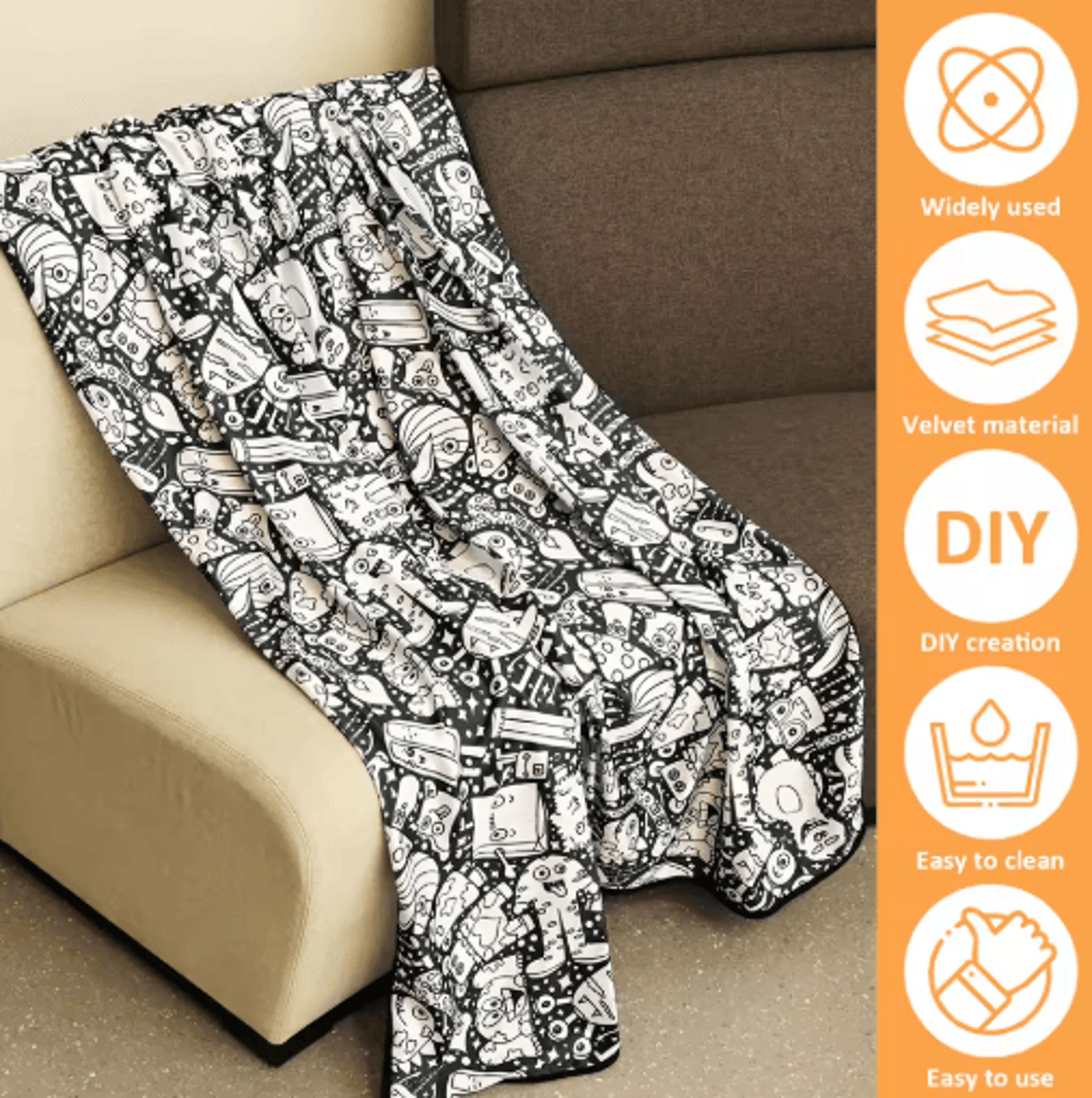 DIY Coloring Blanket With 24 Markers  Creative Personalized Art Throw 8