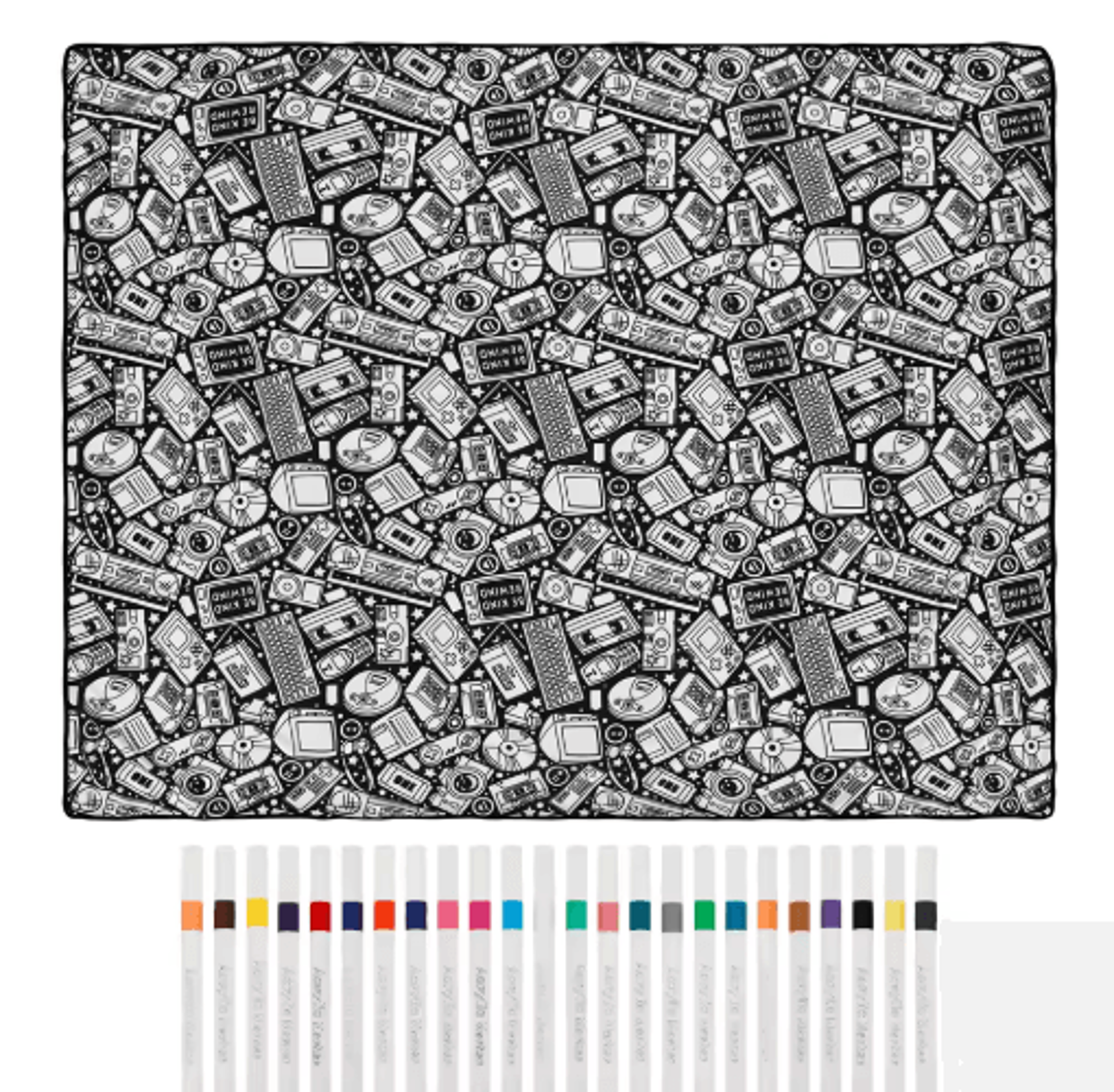 DIY Coloring Blanket With 24 Markers  Creative Personalized Art Throw 1