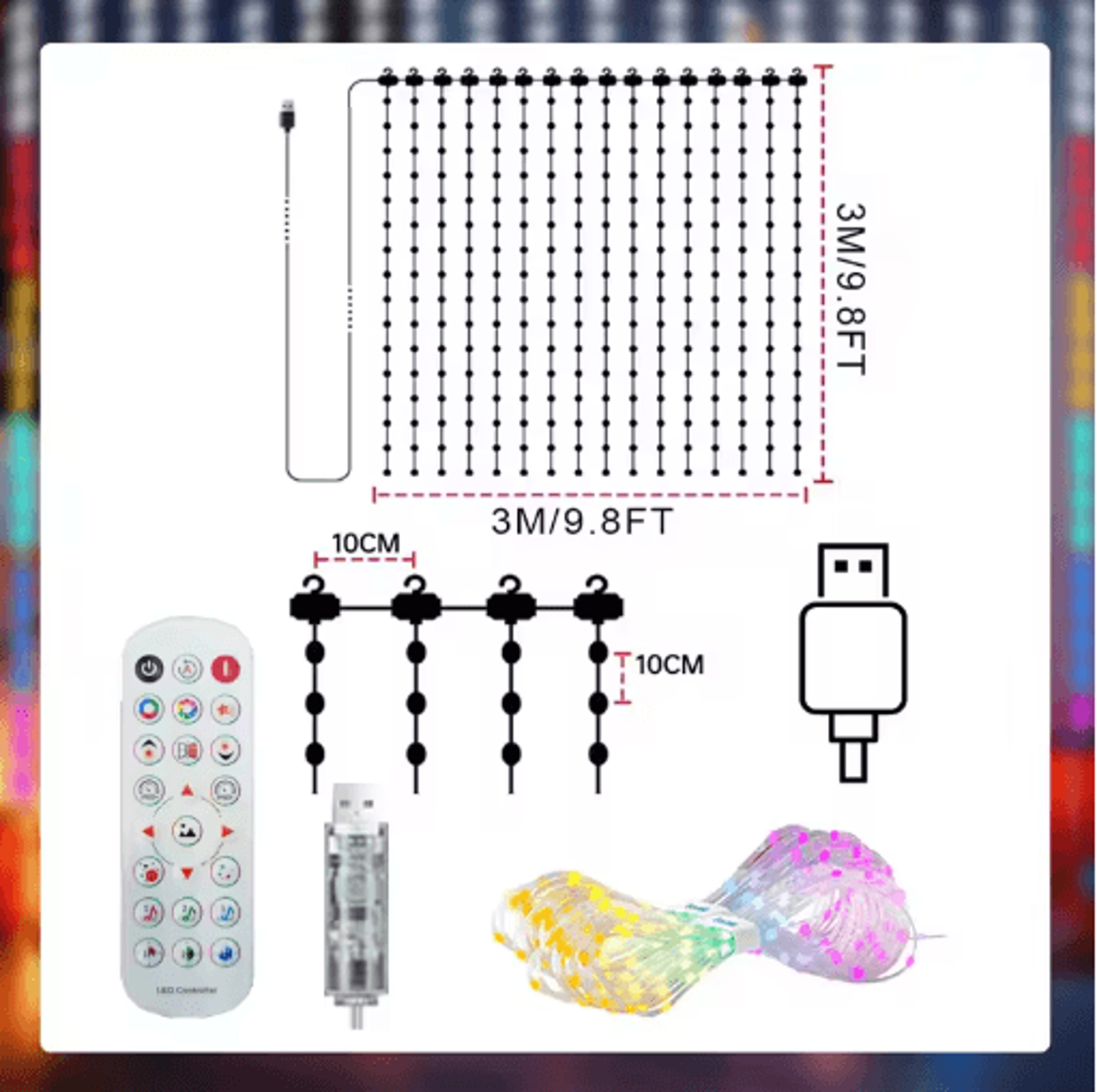 Smart LED Curtain Lights  AppControlled Music Sync DIY Fairy Lights 1