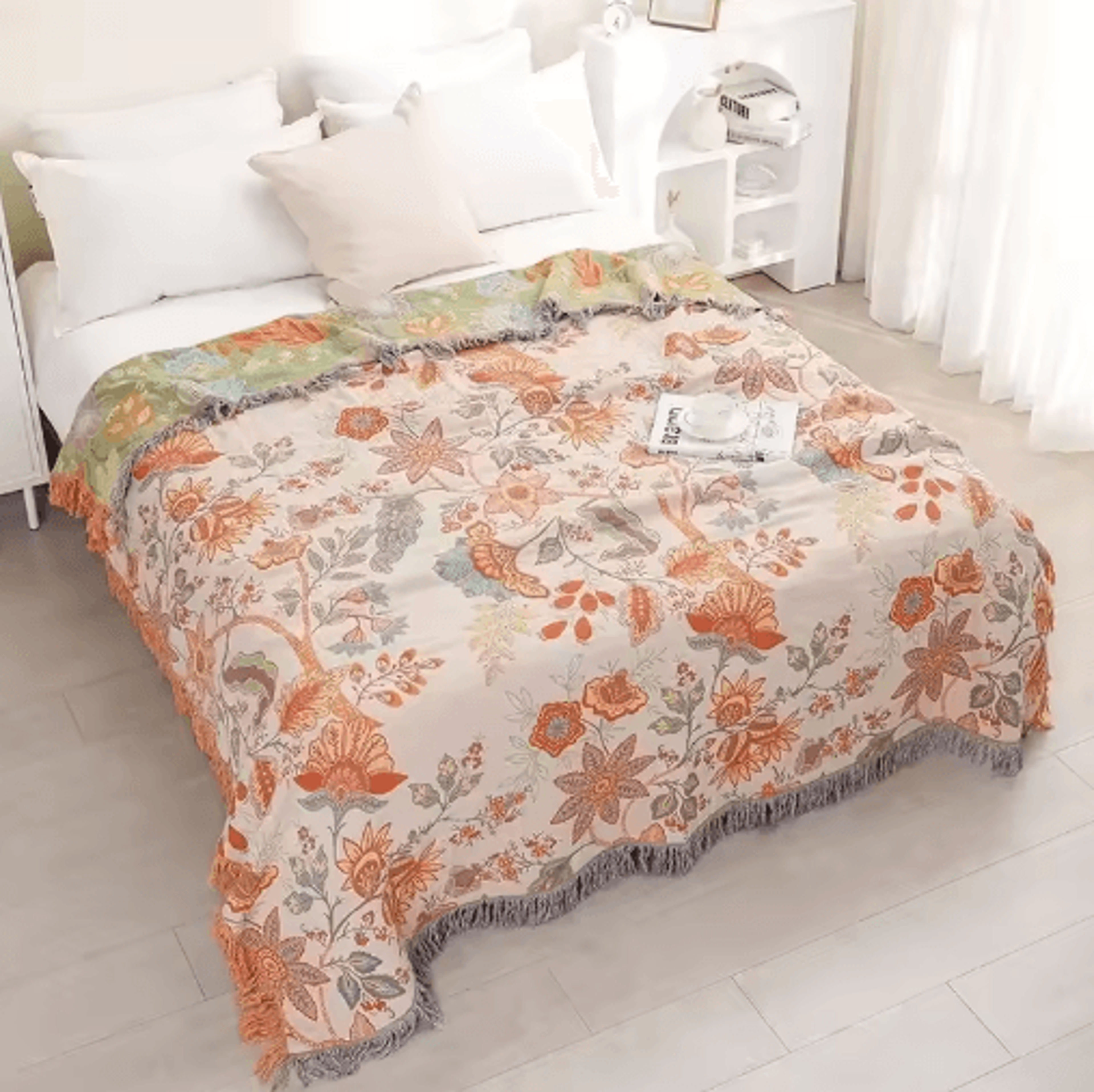 Japanese Cotton Throw Blanket  DoubleSided FourSeason Sofa  Bed Cover 4