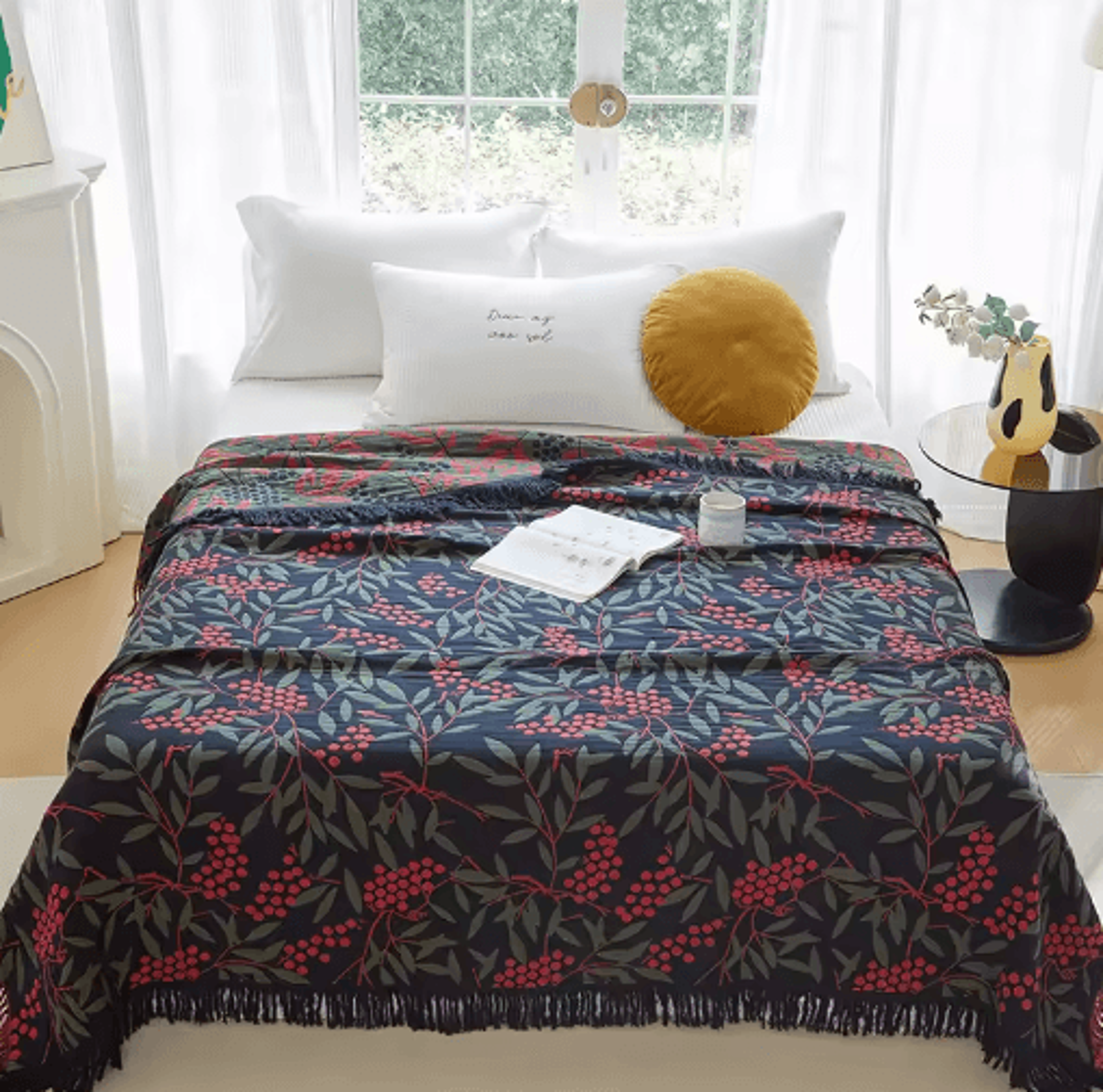 Japanese Cotton Throw Blanket  DoubleSided FourSeason Sofa  Bed Cover 8