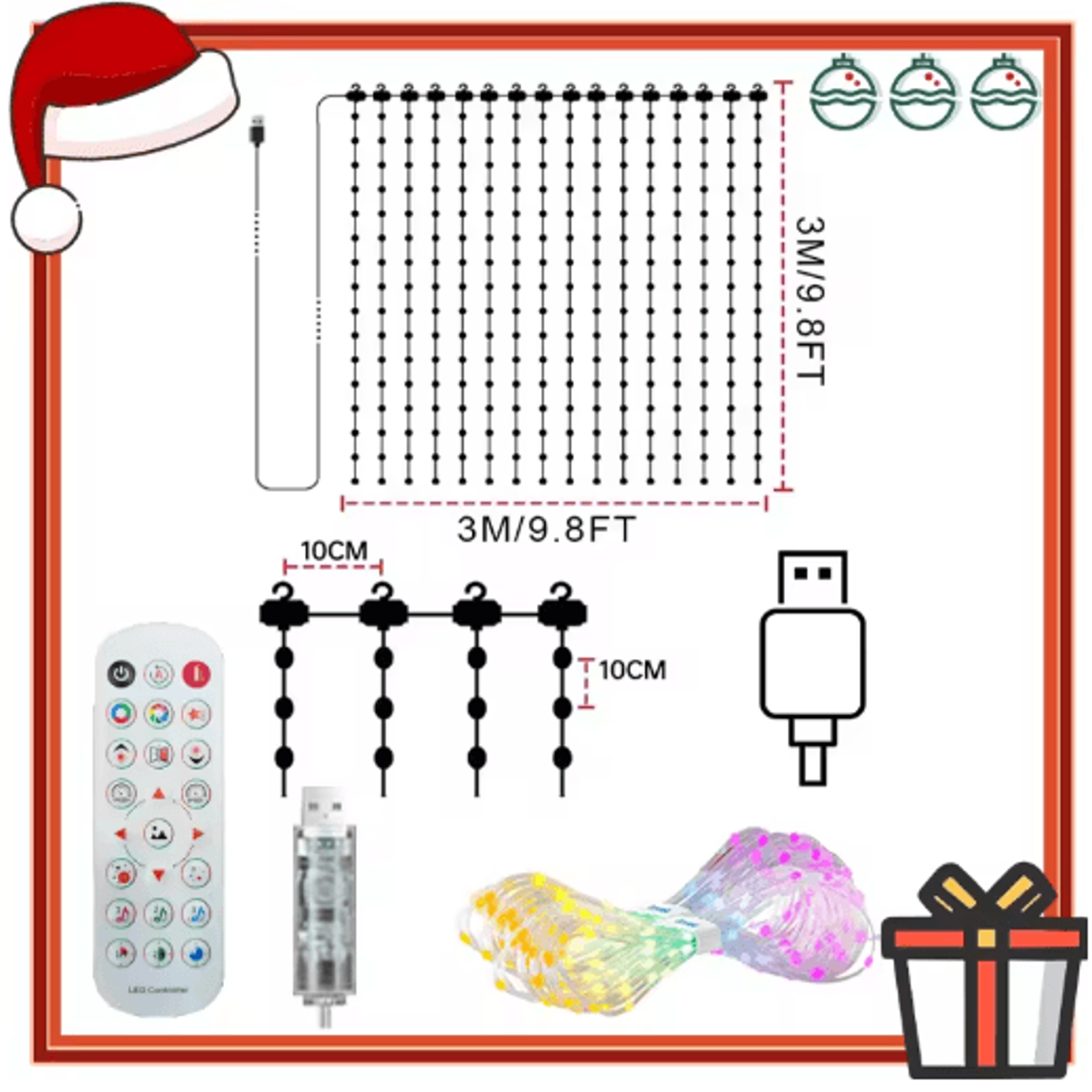 Smart LED Curtain Lights  DIY Color Changing Music Sync Fairy Lights 2