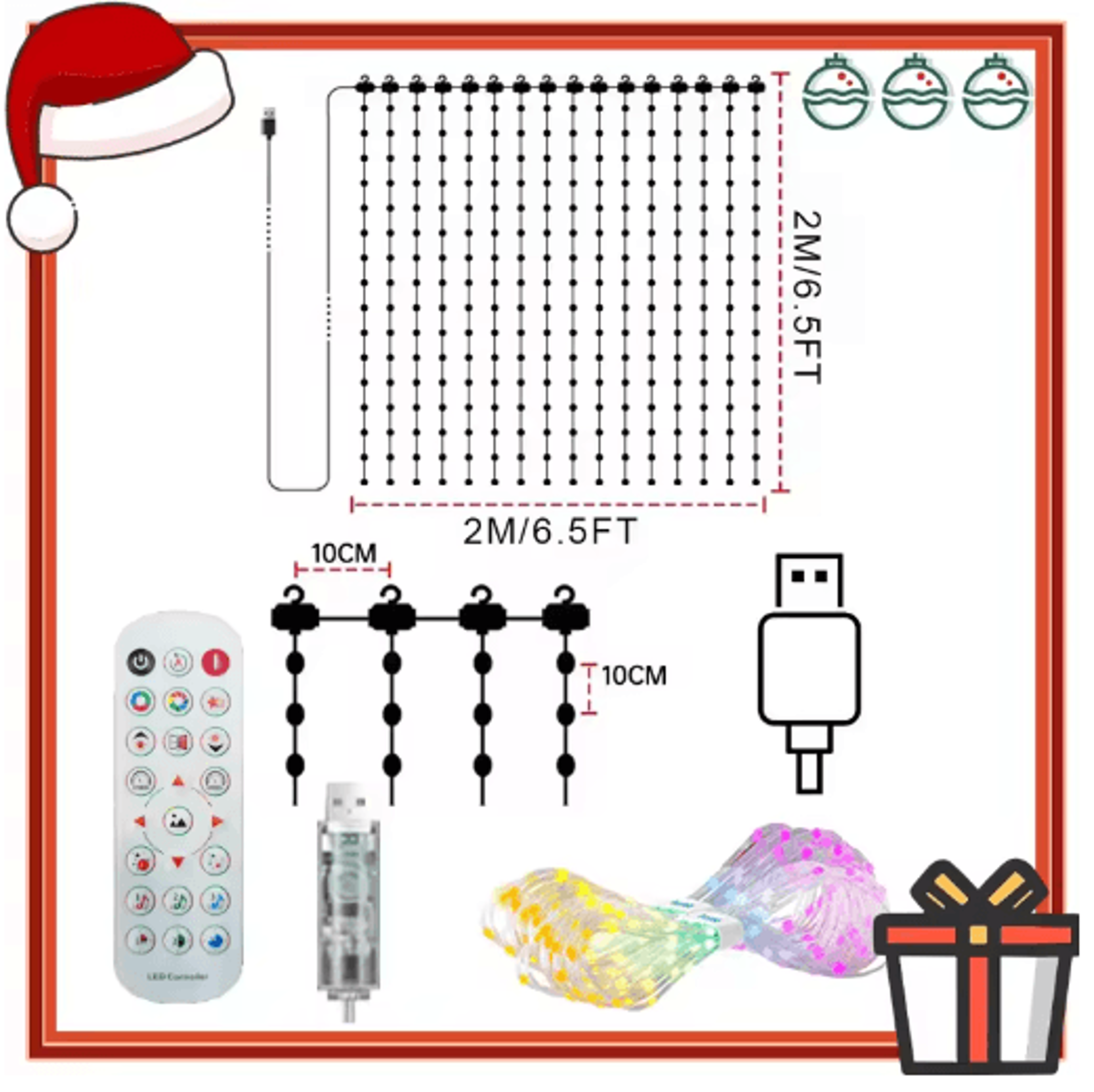 Smart DIY Curtain Lights  Color Changing Music Sync Fairy String Lights 3