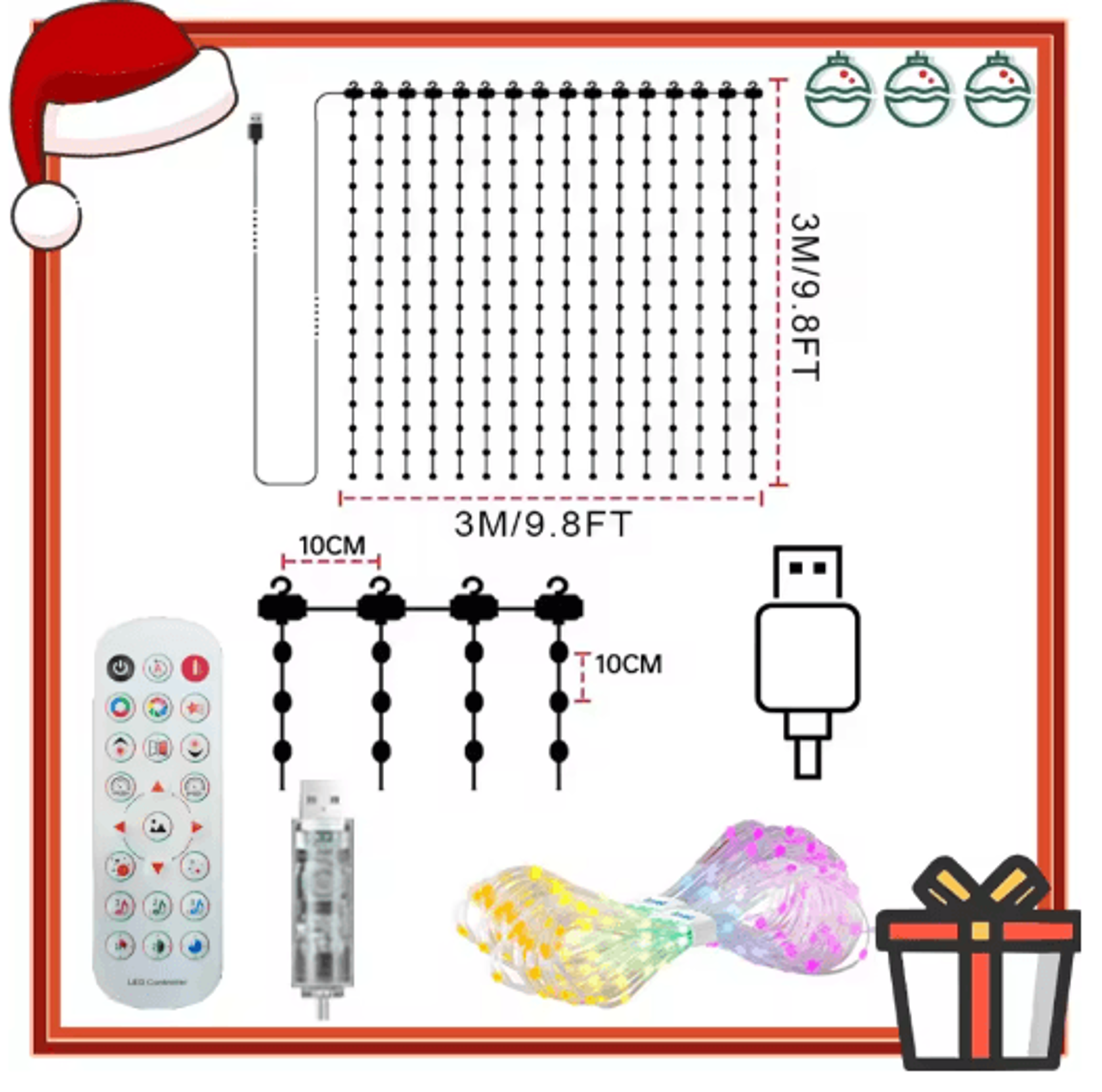 Smart DIY Curtain Lights  Color Changing Music Sync Fairy String Lights 4