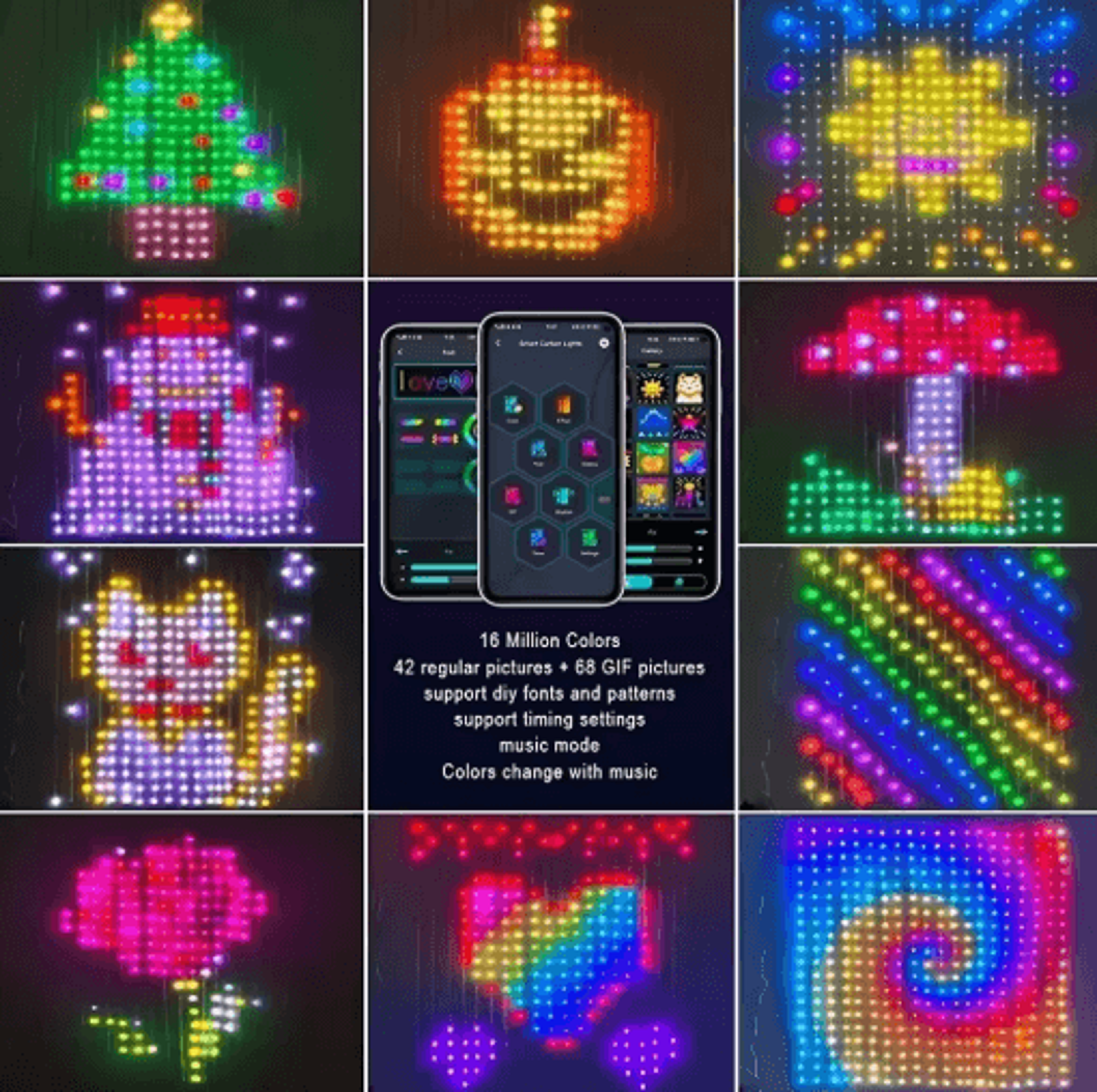 Smart RGB LED Curtain Lights  AppControlled DIY Music Ambient Lighting 4