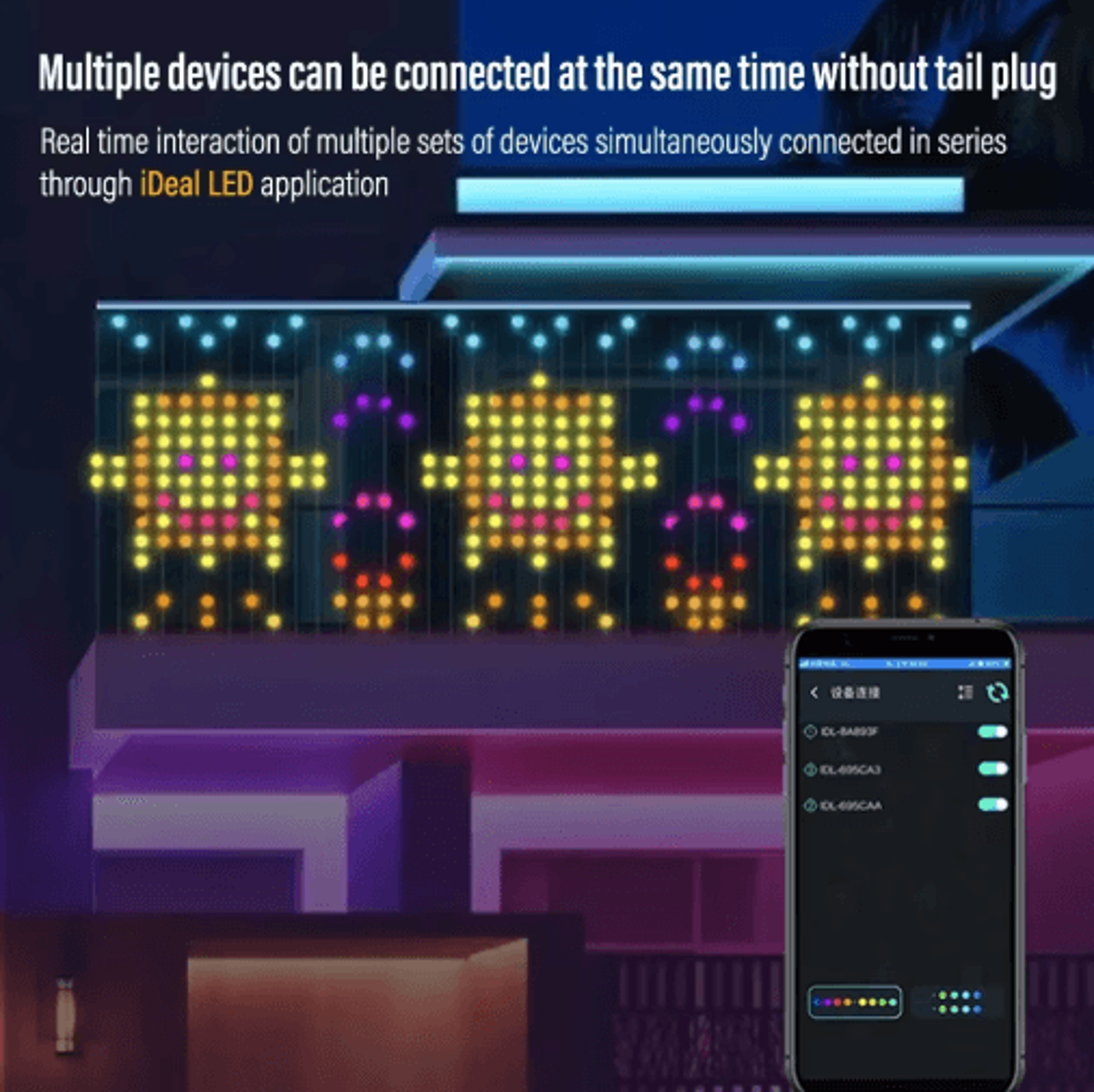 Smart RGB LED Curtain Lights  AppControlled DIY Music Ambient Lighting 1