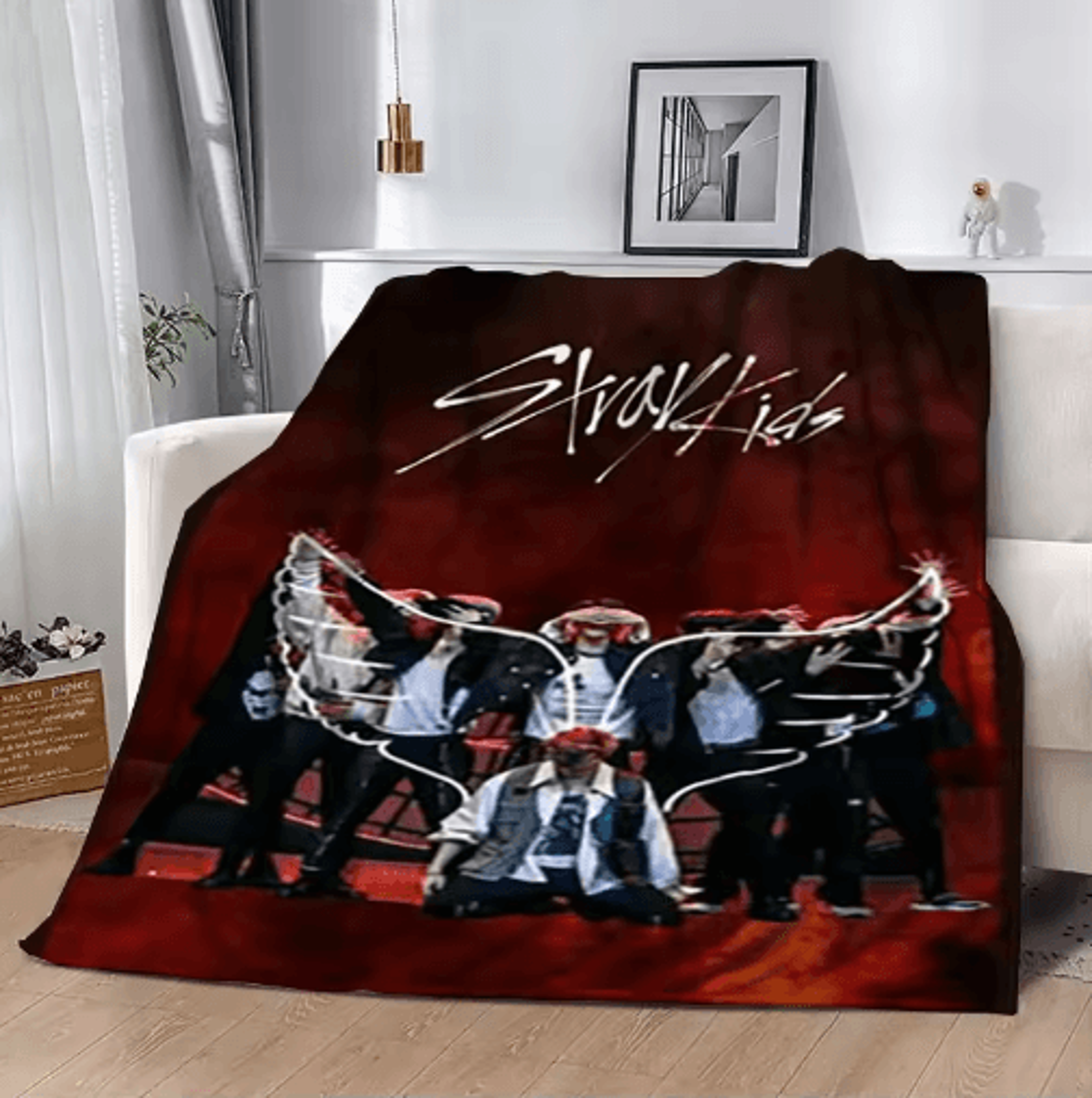 Stray KidsInspired 3D Flannel Throw Blanket  Cozy KPOP Bed  Sofa Cover 3