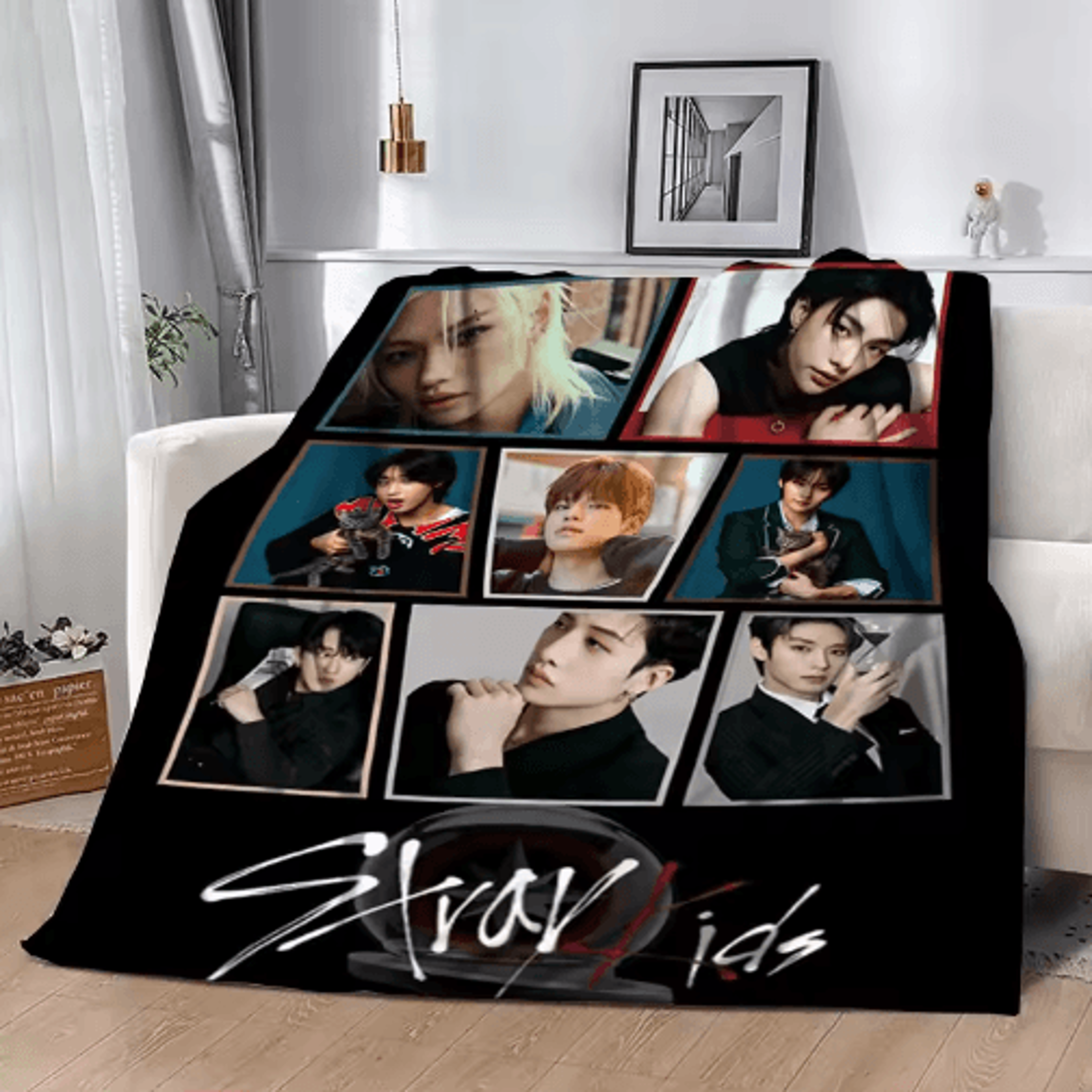 Stray KidsInspired 3D Flannel Throw Blanket  Cozy KPOP Bed  Sofa Cover 19