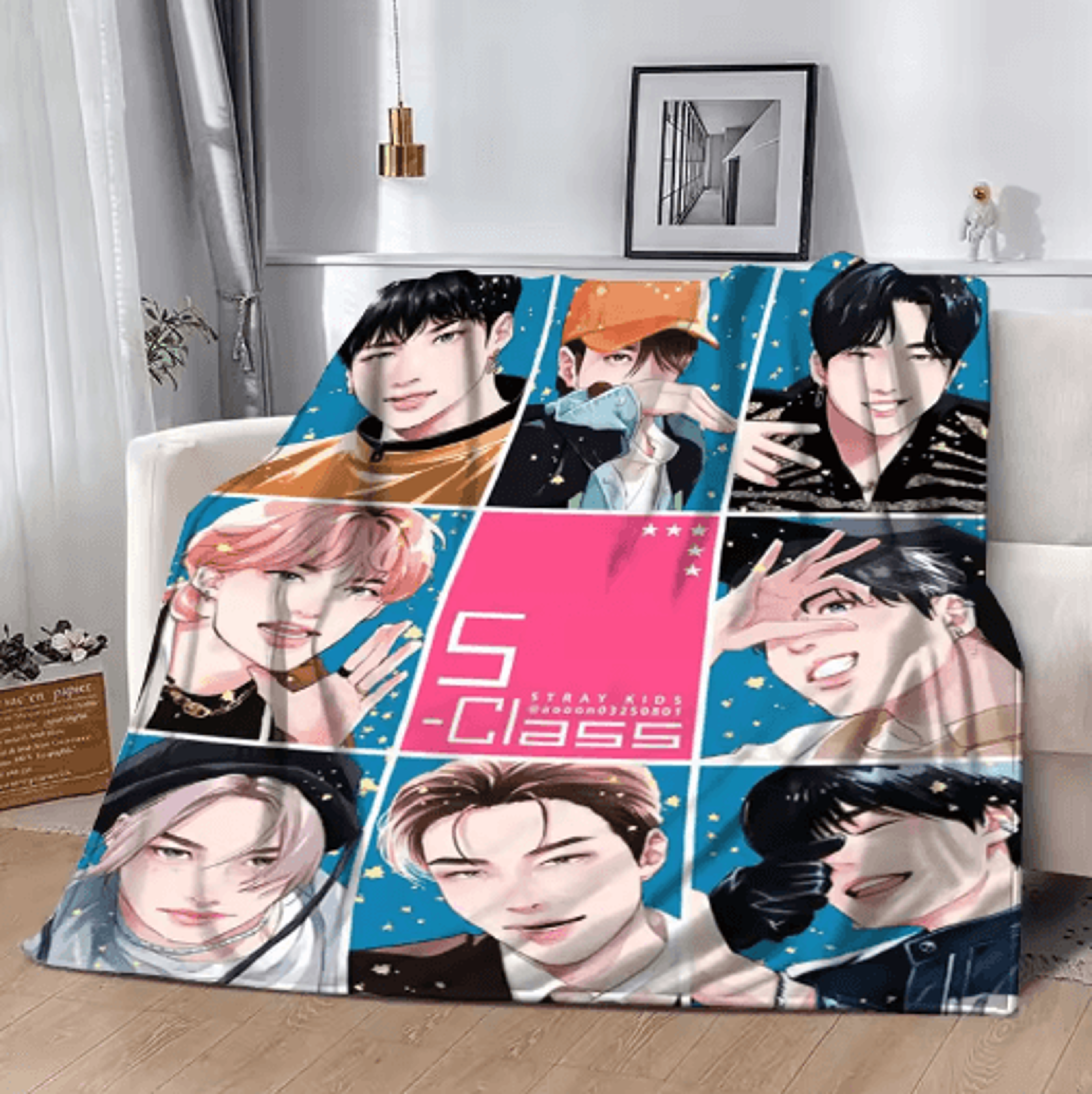 Stray KidsInspired 3D Flannel Throw Blanket  Cozy KPOP Bed  Sofa Cover 12