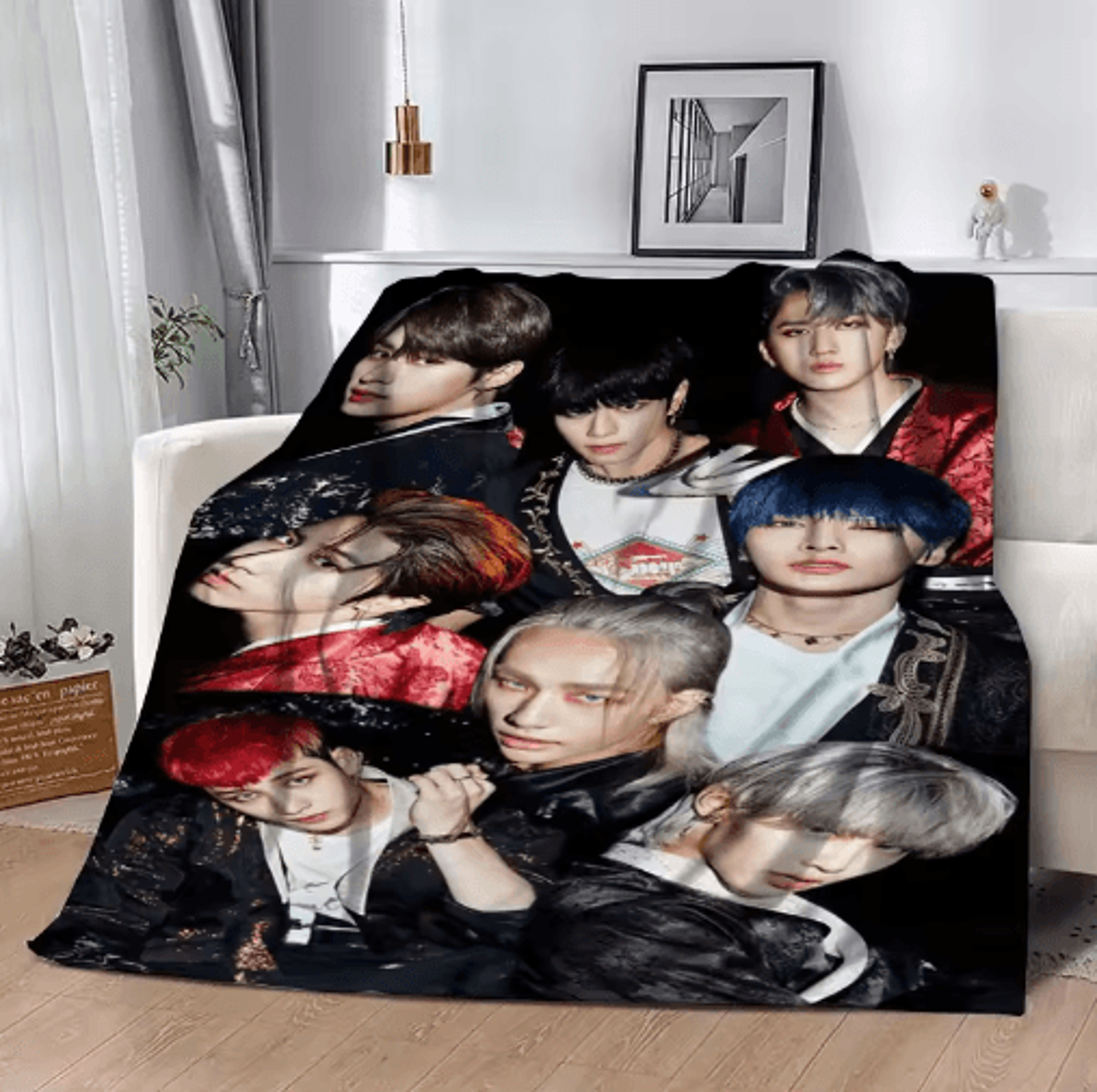Stray KidsInspired 3D Flannel Throw Blanket  Cozy KPOP Bed  Sofa Cover 24