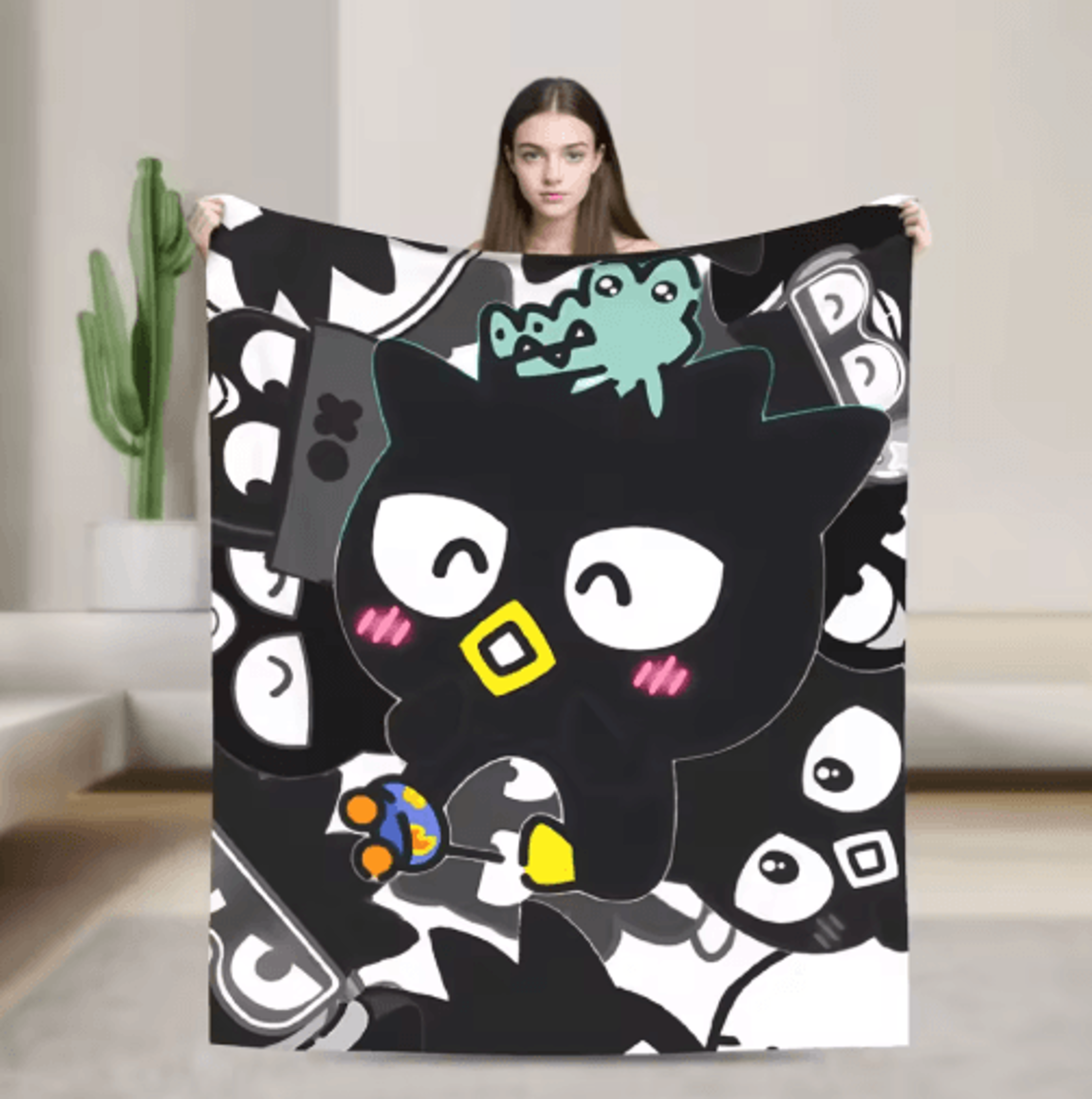 Badtz MaruInspired Soft Throw Blanket  Cute Couch  Bed Cover 2
