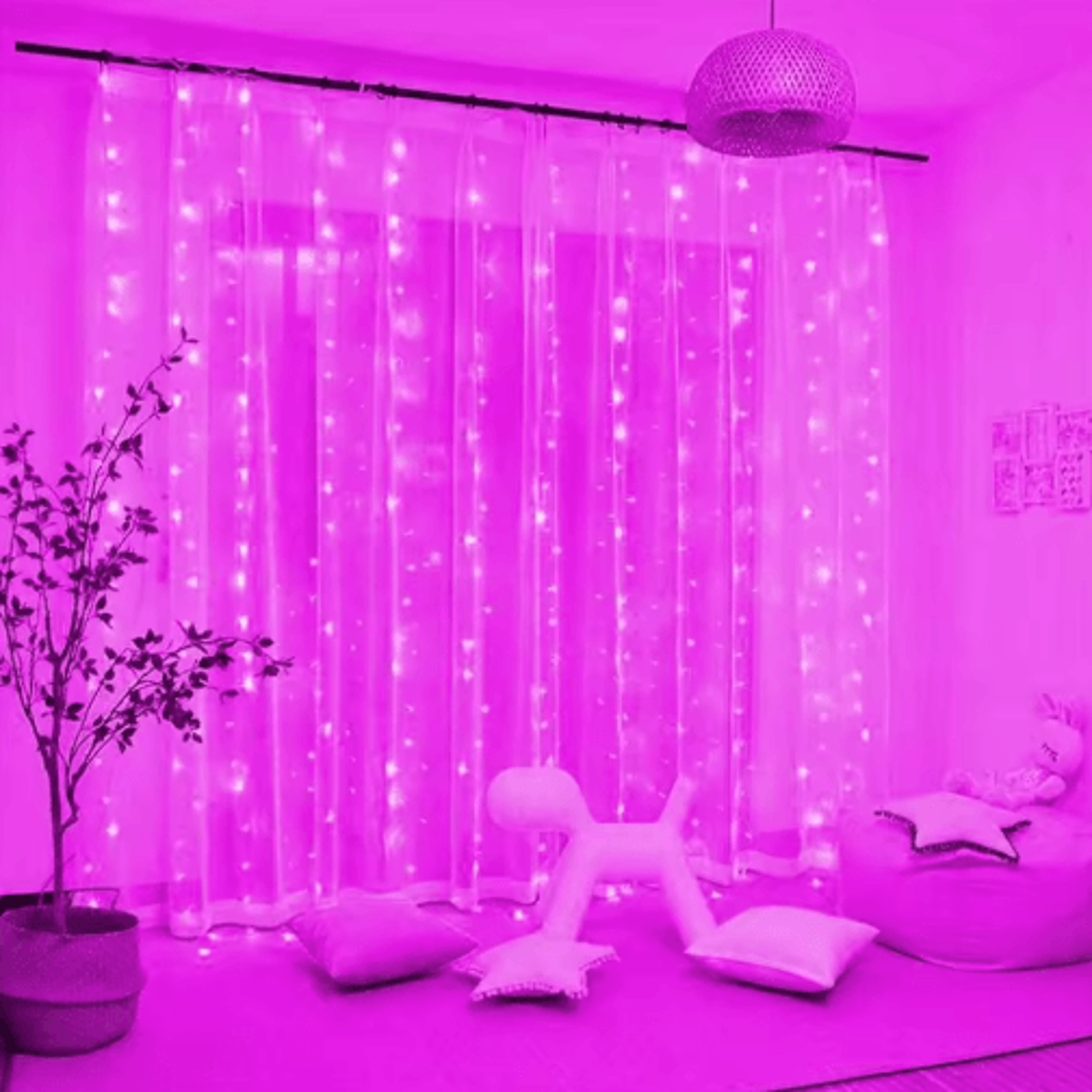 3M6M USB LED Curtain Lights  8Mode Remote Control Fairy Lights 3