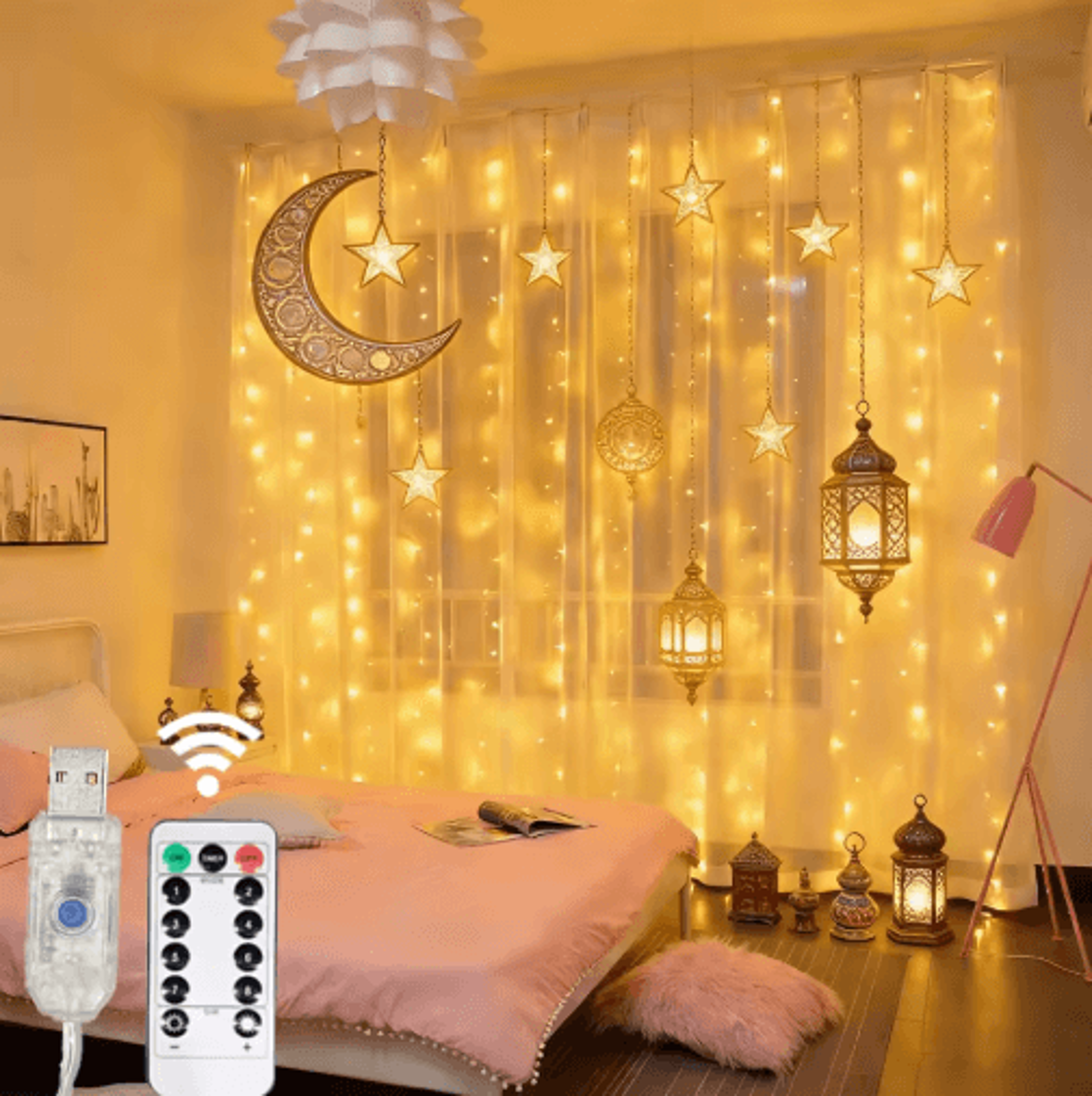3m/6m usb led curtain lights – 8-mode remote fairy garland