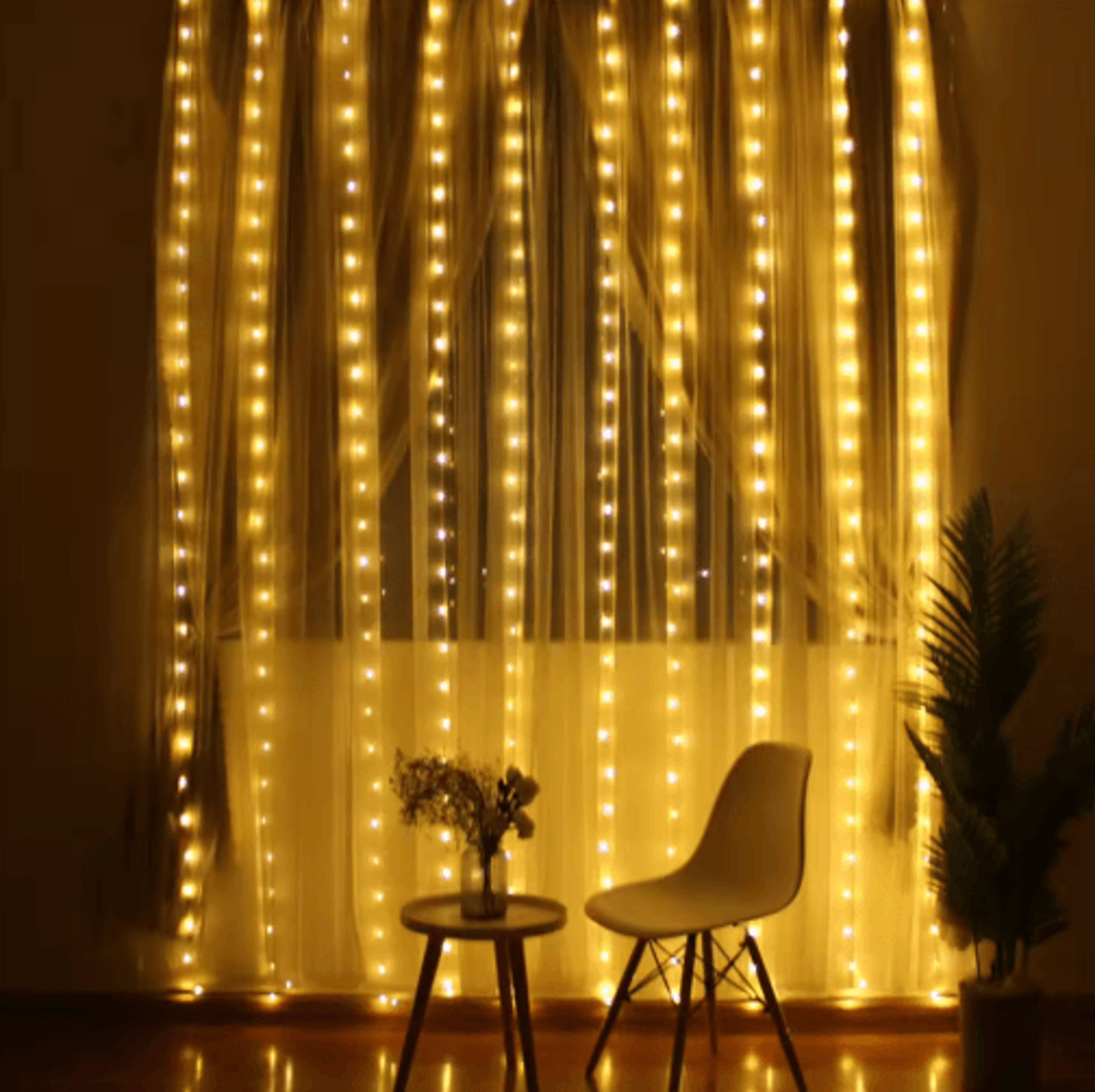 3M6M USB LED Curtain Lights  8Mode Remote Fairy Lights For Ramadan  Events 7