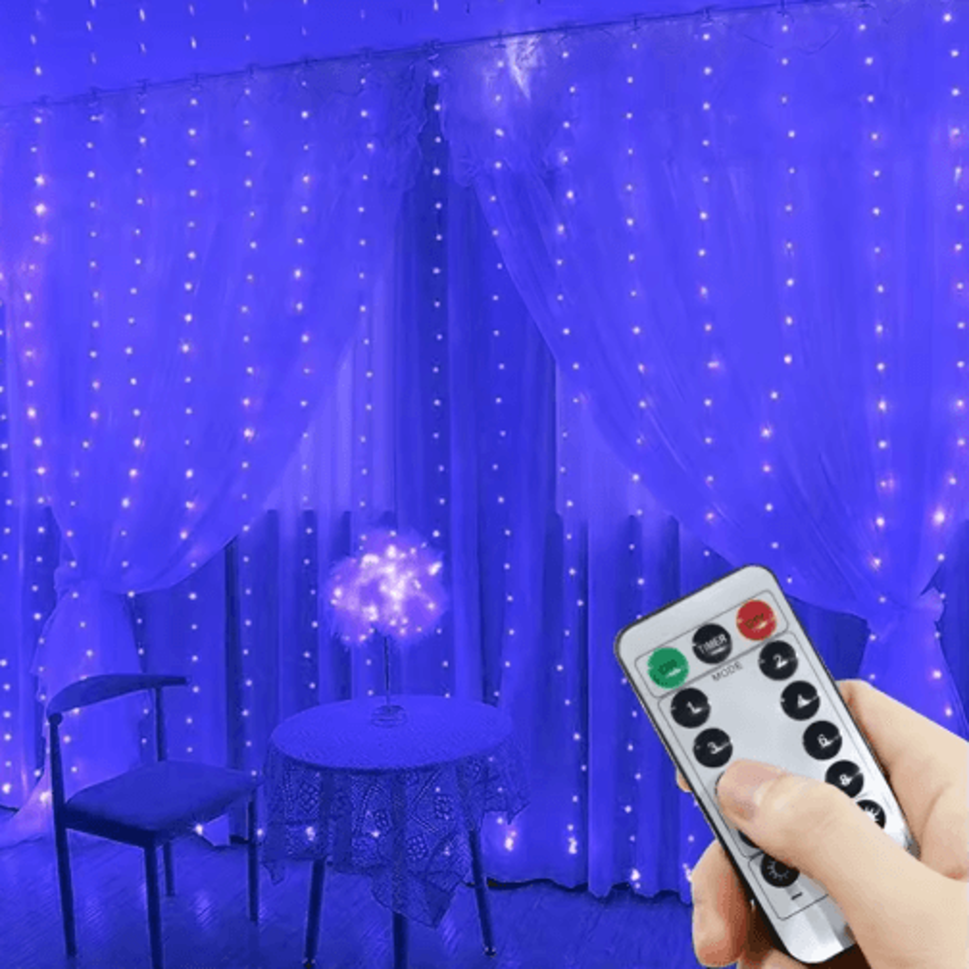 3M6M USB LED Curtain Lights  8Mode Remote Fairy Lights For Ramadan  Events 3