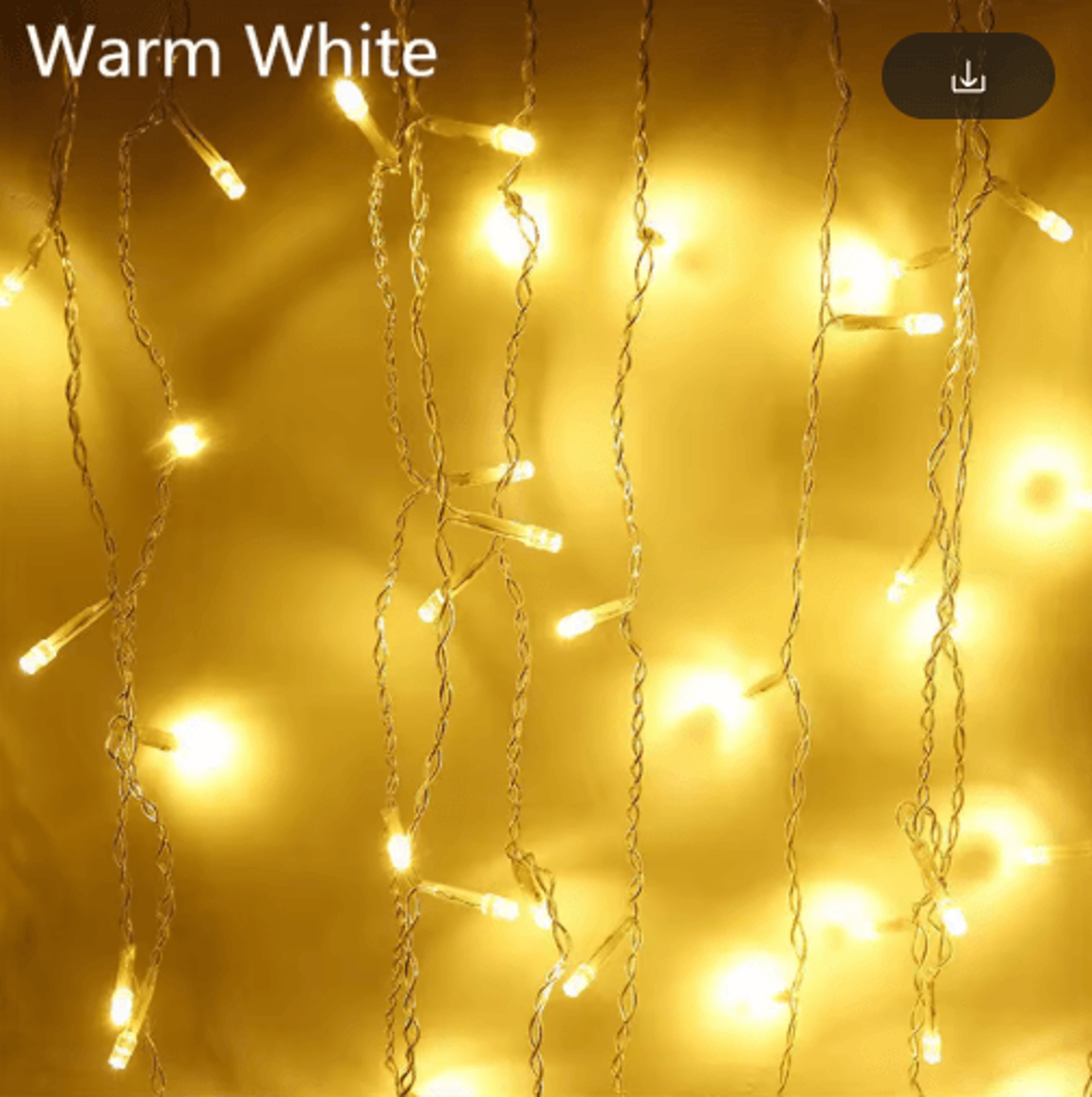 5M Christmas Waterfall LED Lights  Outdoor Curtain String Lights For Garden  Eaves 3