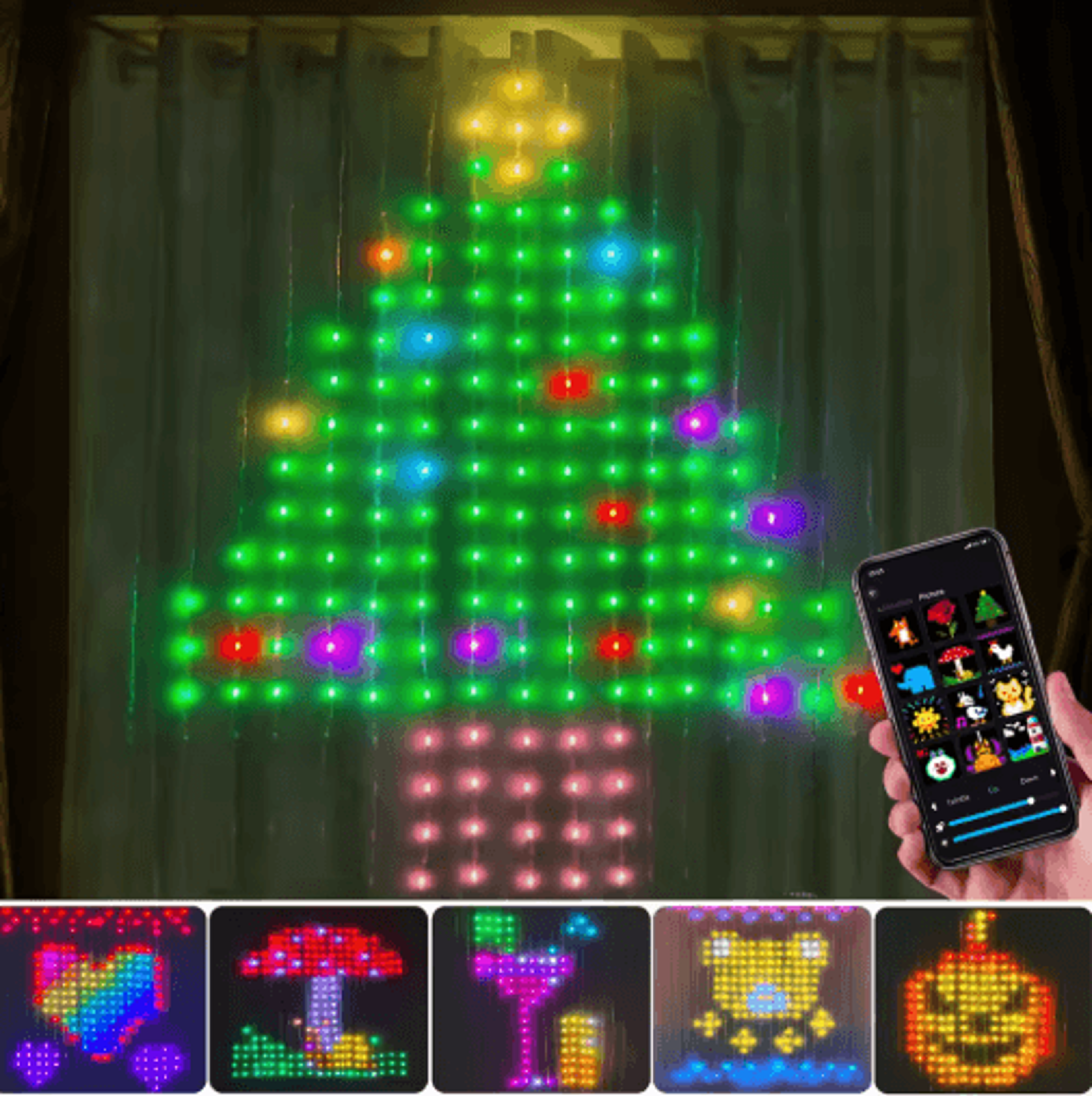 rgb led curtain lights – usb-powered ir remote fairy lights