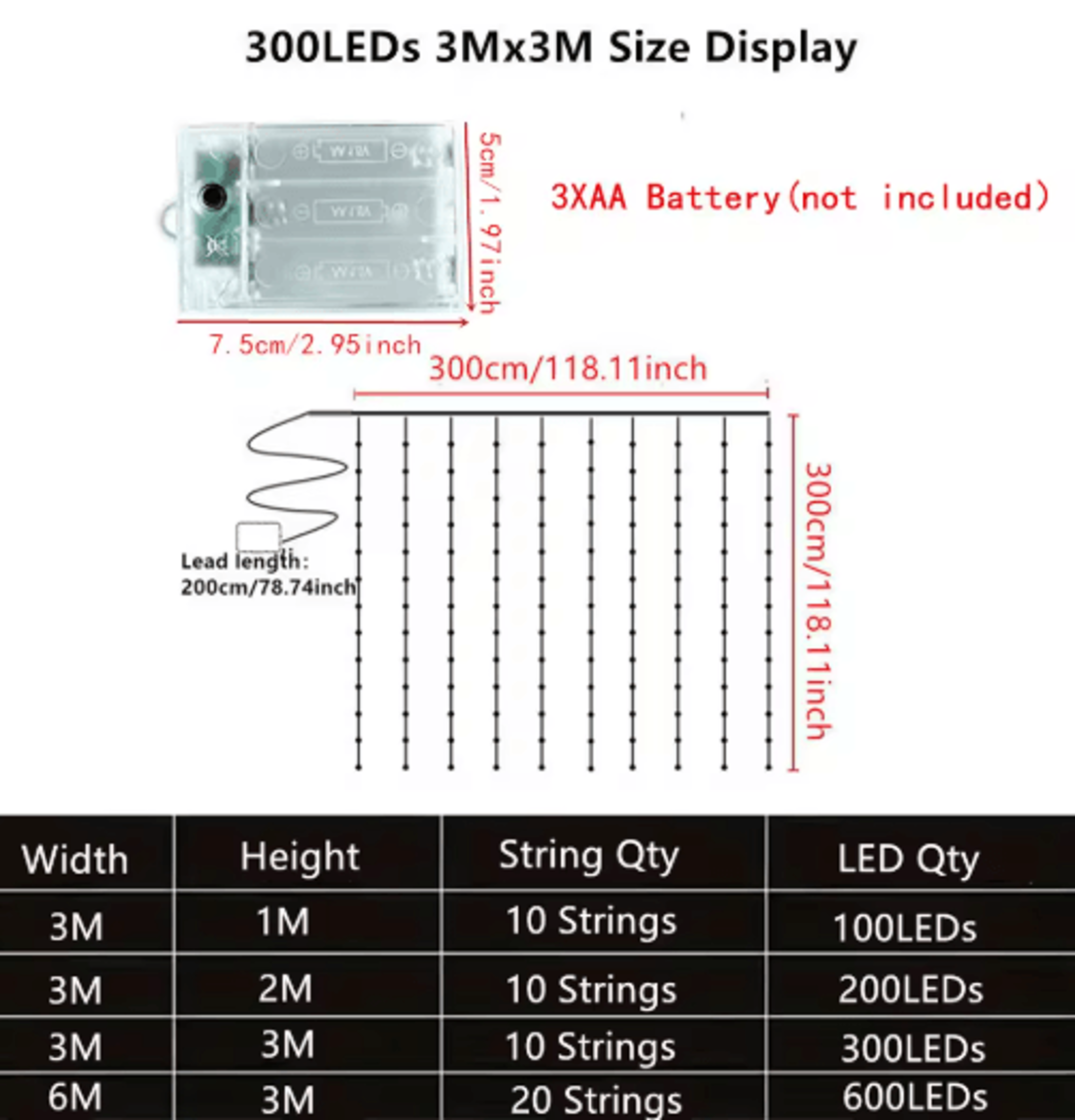 3M6M Eid LED Curtain Lights  BatteryPowered Ramadan Fairy String Lights 6