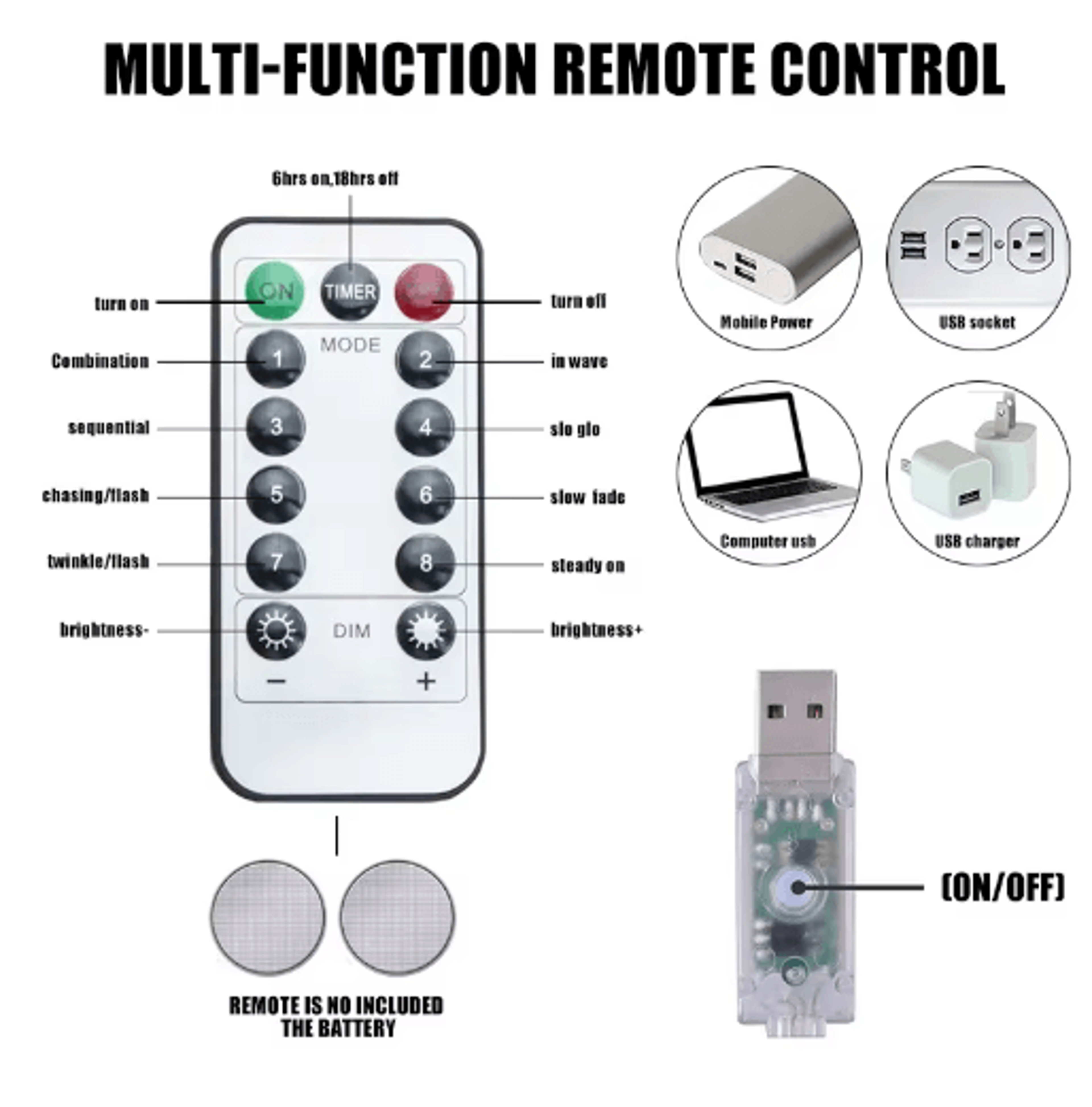 3M LED Waterfall Curtain Lights  USB Remote 8Mode Fairy Garland 12