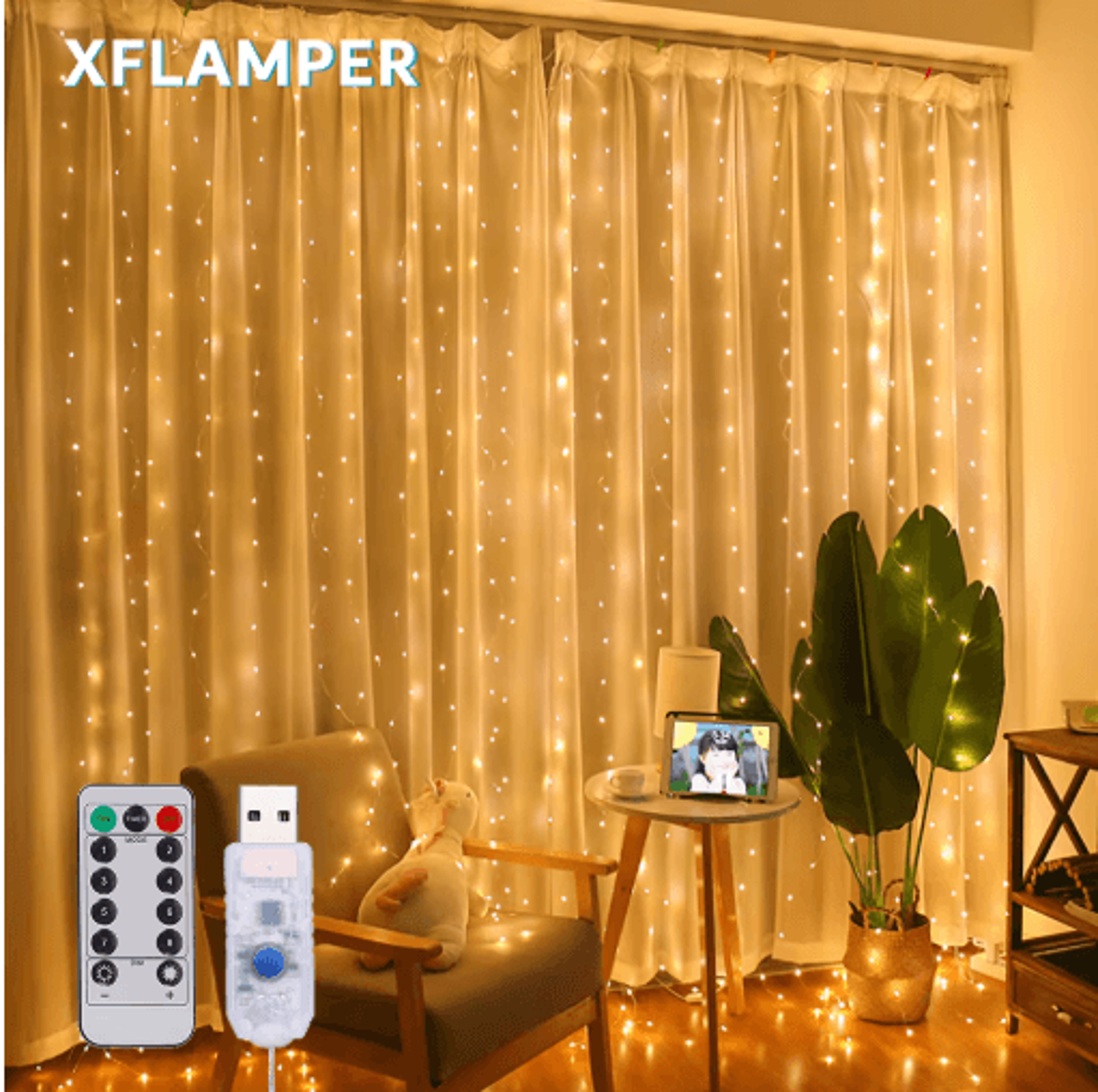 led curtain garland lights – 8-mode fairy lights for weddings & holidays