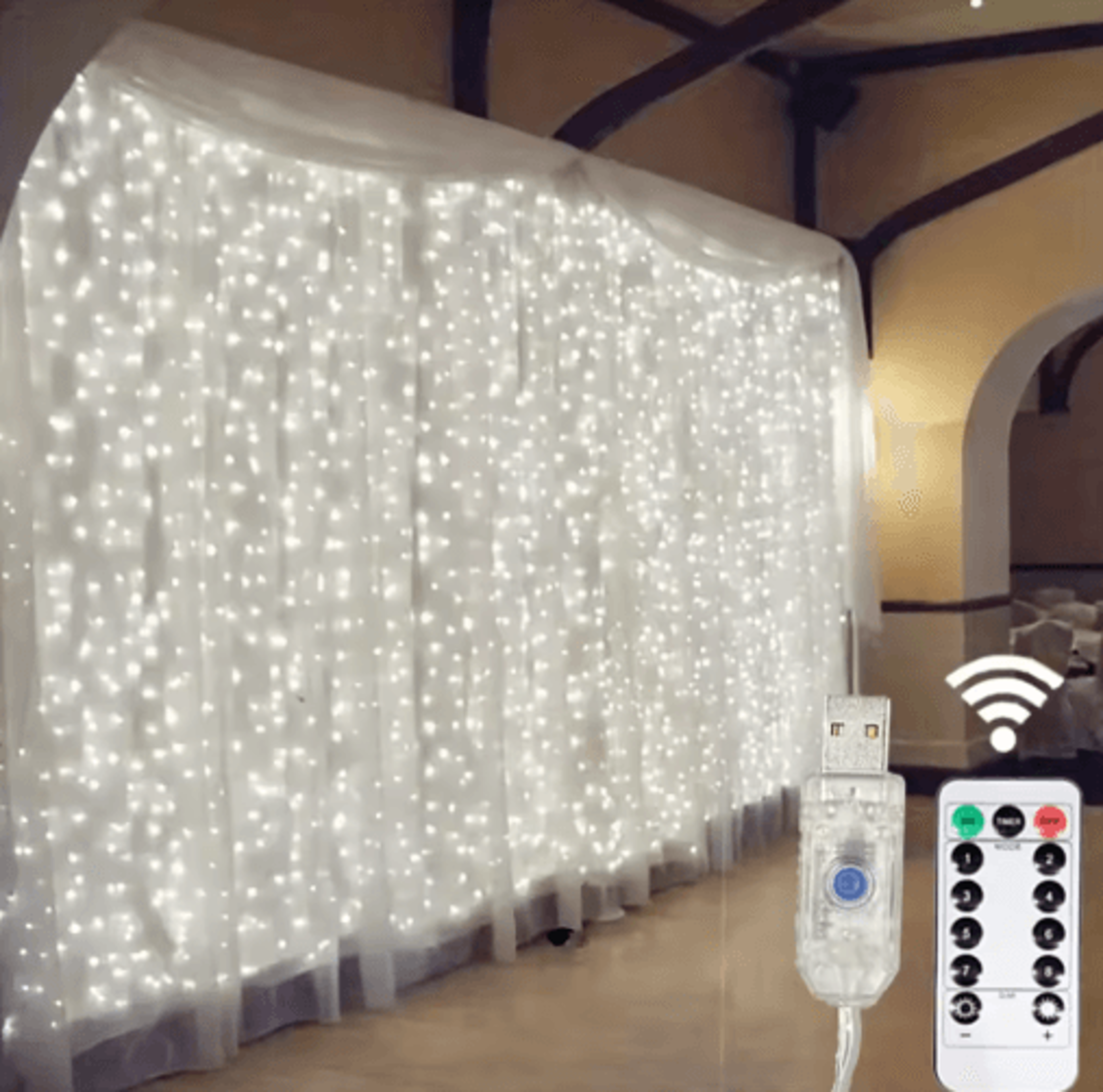 3x3m/6x3m ramadan led curtain lights – usb remote fairy garland