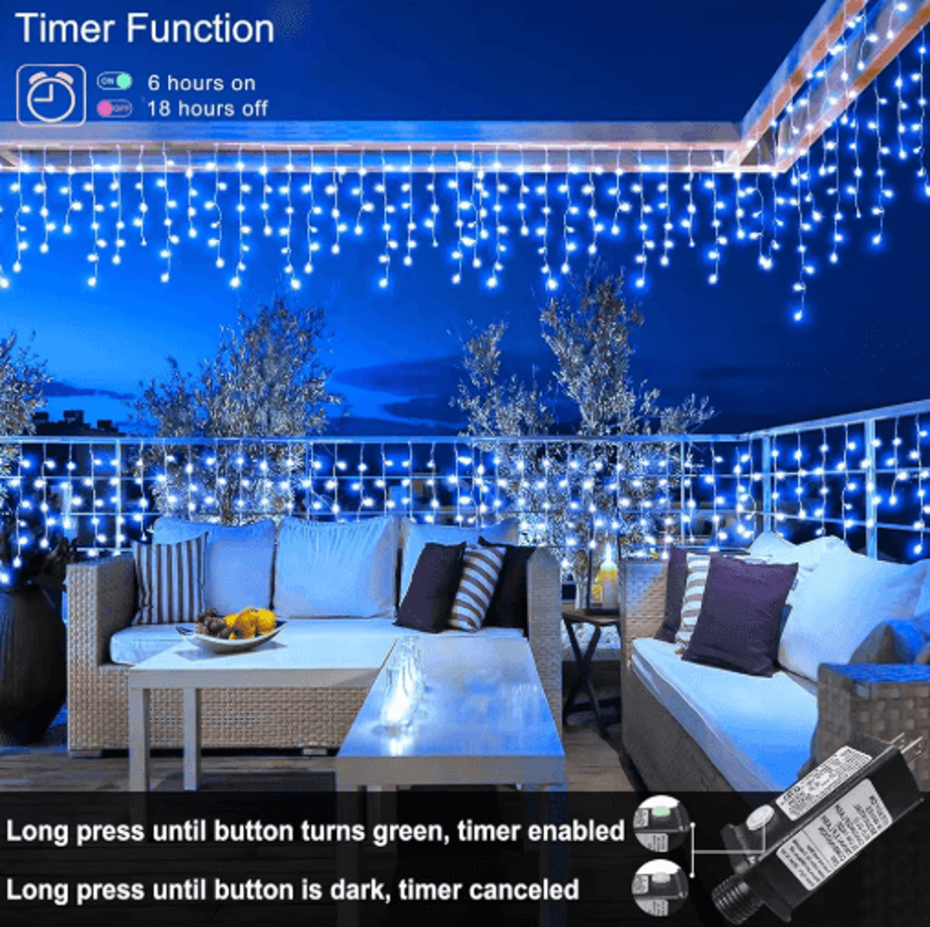 200480 LED Icicle String Lights  40Drop Waterproof Christmas Curtain 8