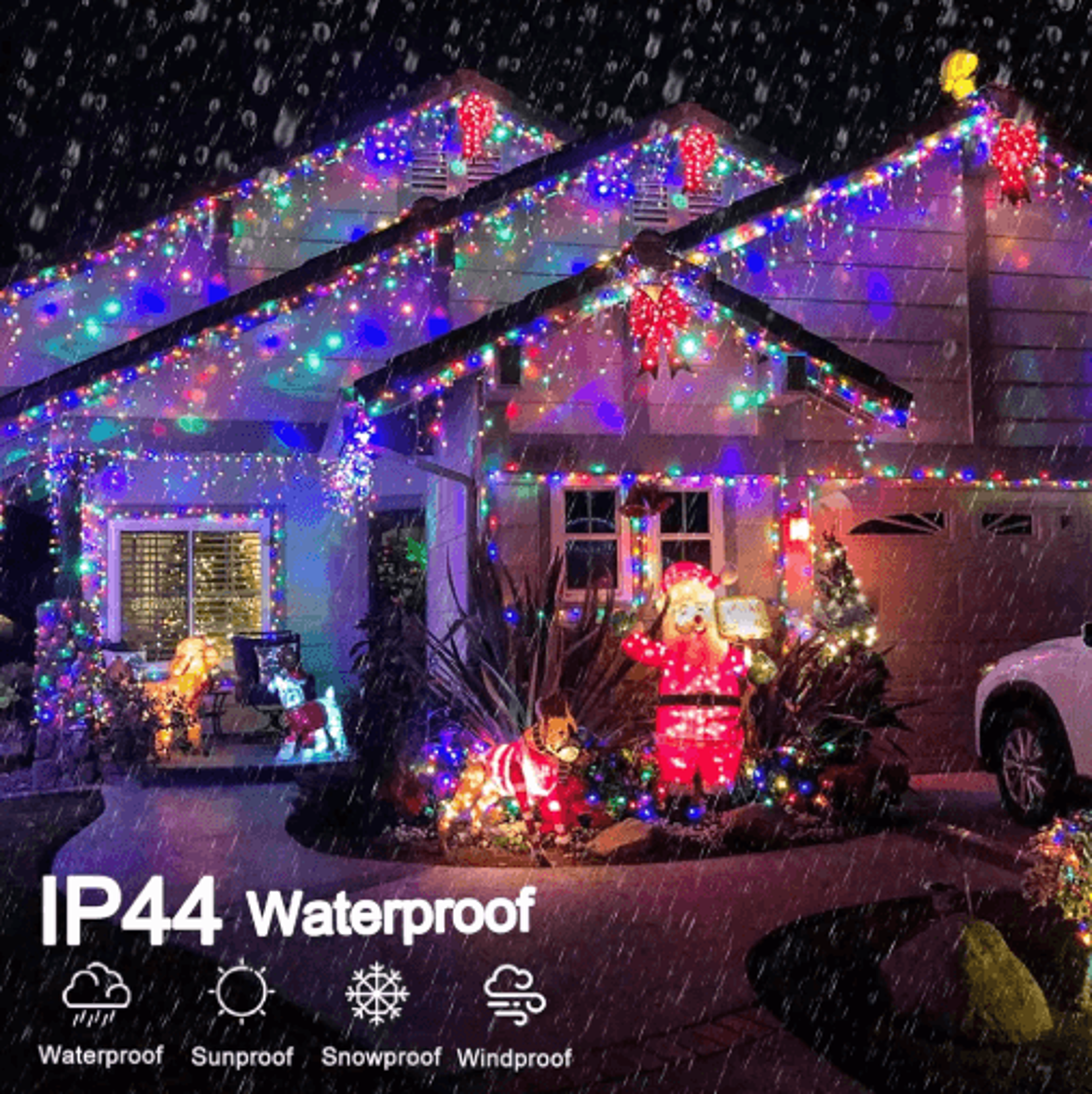 200480 LED Icicle String Lights  40Drop Waterproof Christmas Curtain 10
