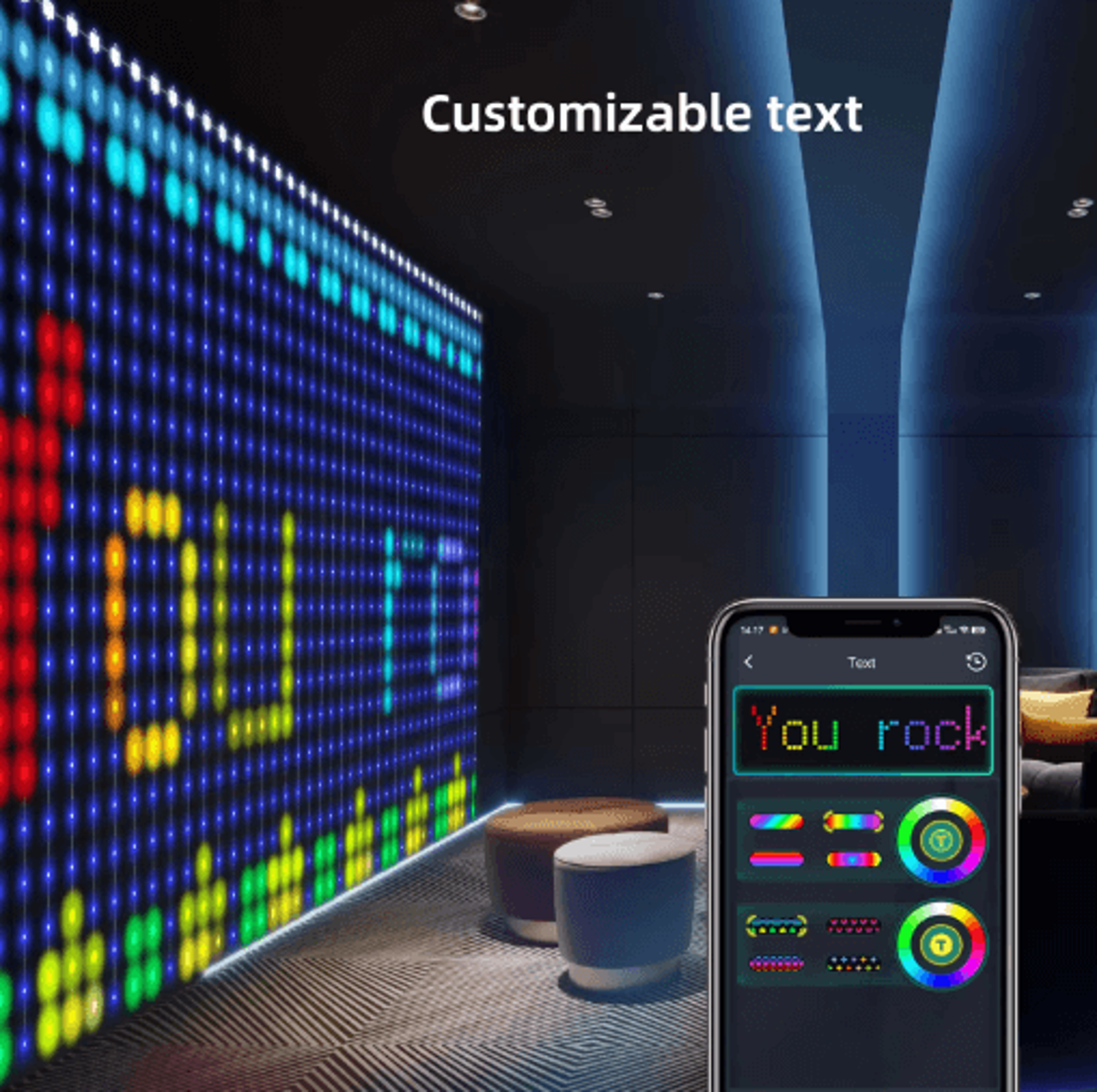 2PCS Smart RGB Curtain Lights  App  Remote Music Sync Fairy Lights 11