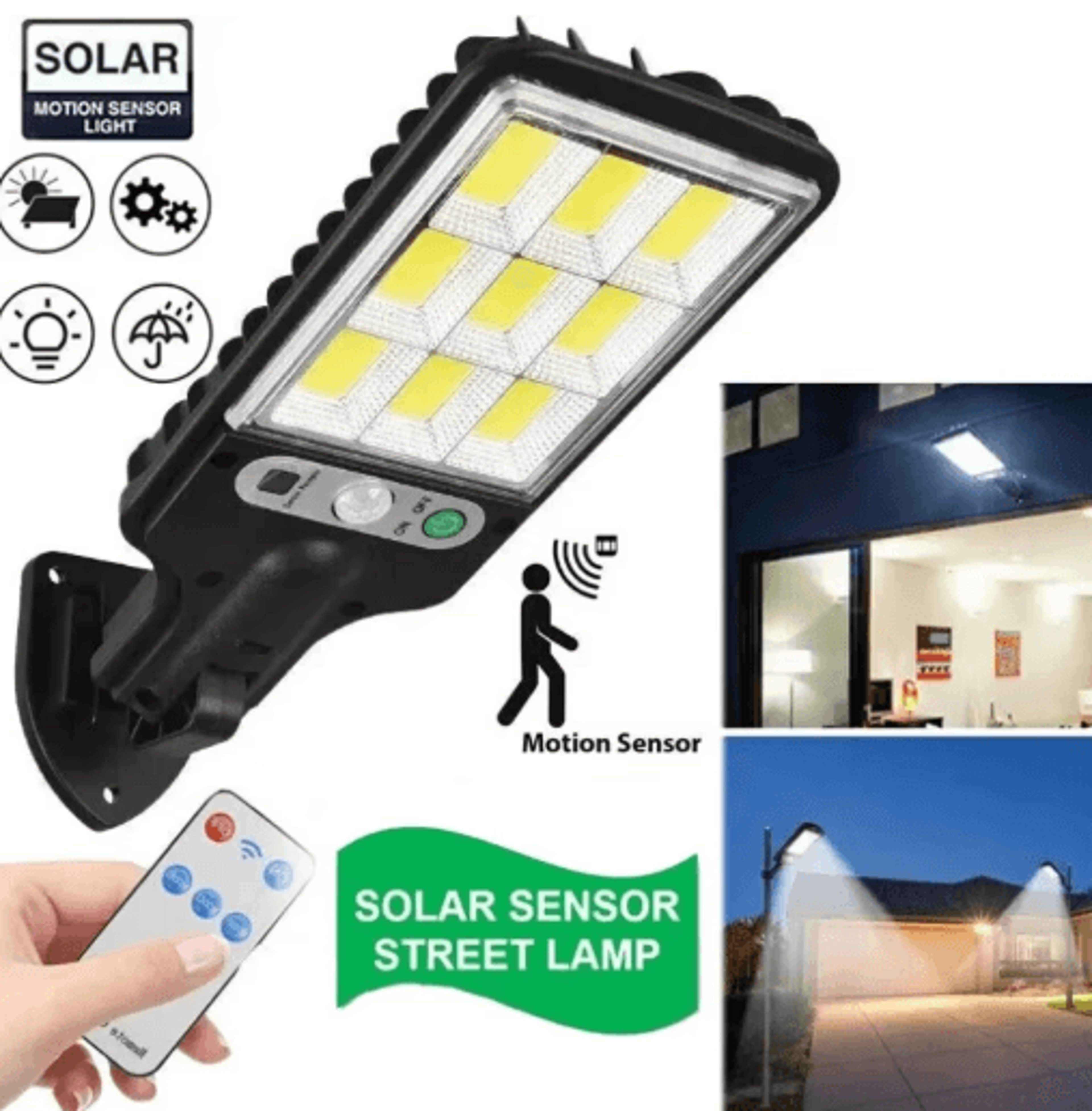 Solar LED Wall Light  3Mode Motion Sensor Outdoor Courtyard Lamp 0