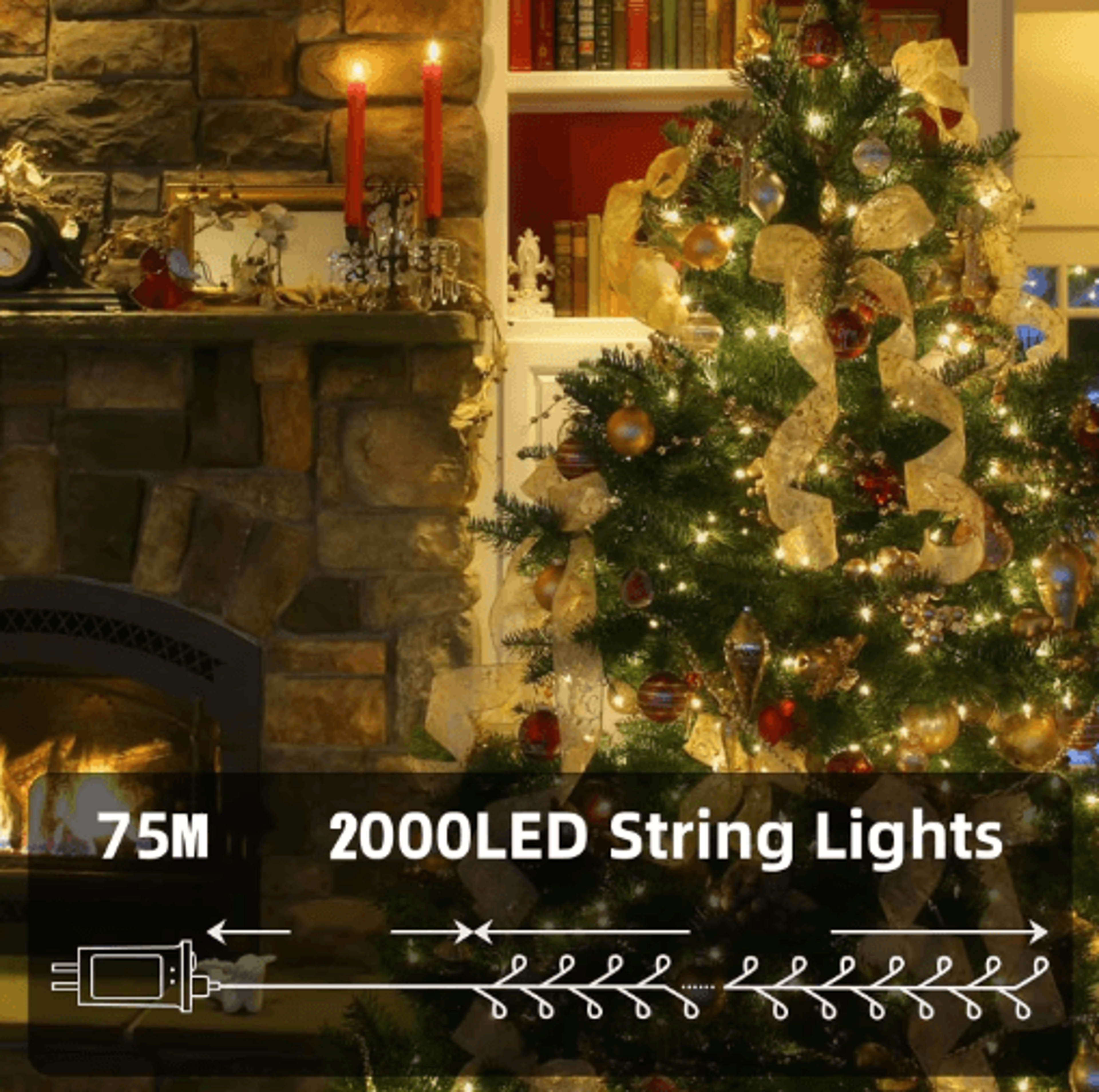 LED Firecracker String Lights  Remote Control Fairy Garland For Holidays  Events 4