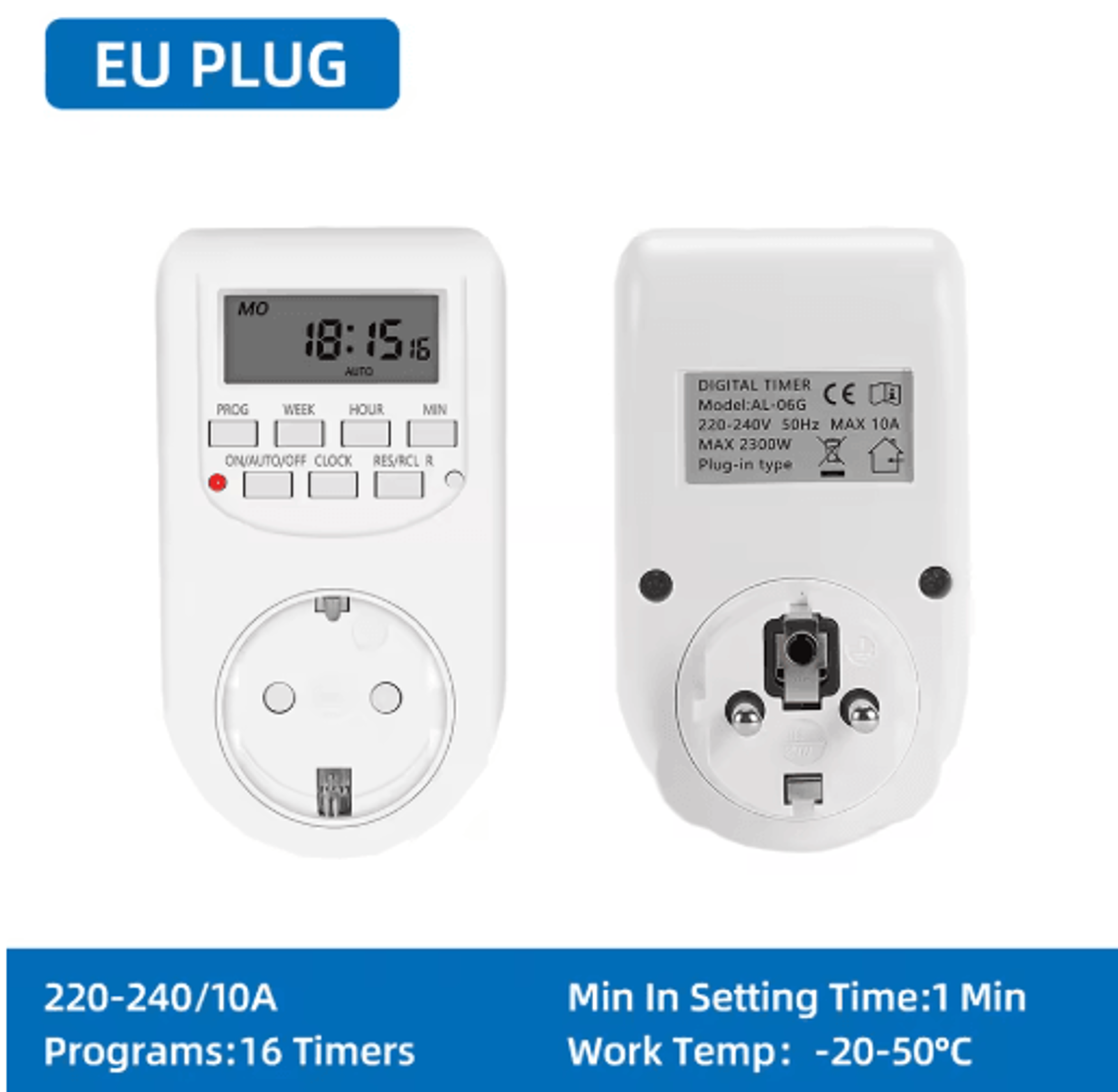 Digital Timer Switch  1224 Hour Weekly Programmable Outlet 4