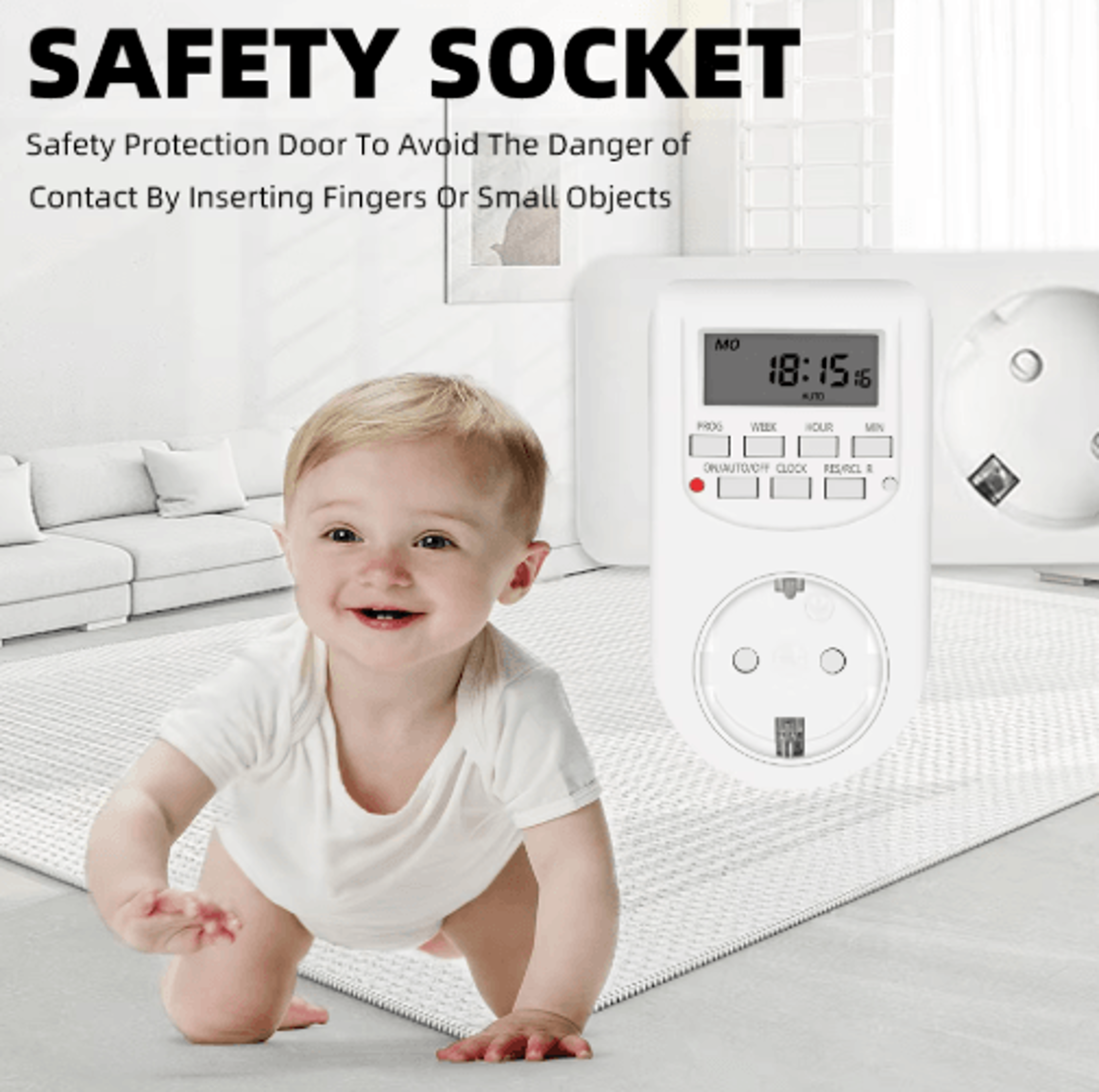 Digital Timer Switch  1224 Hour Weekly Programmable Outlet 8