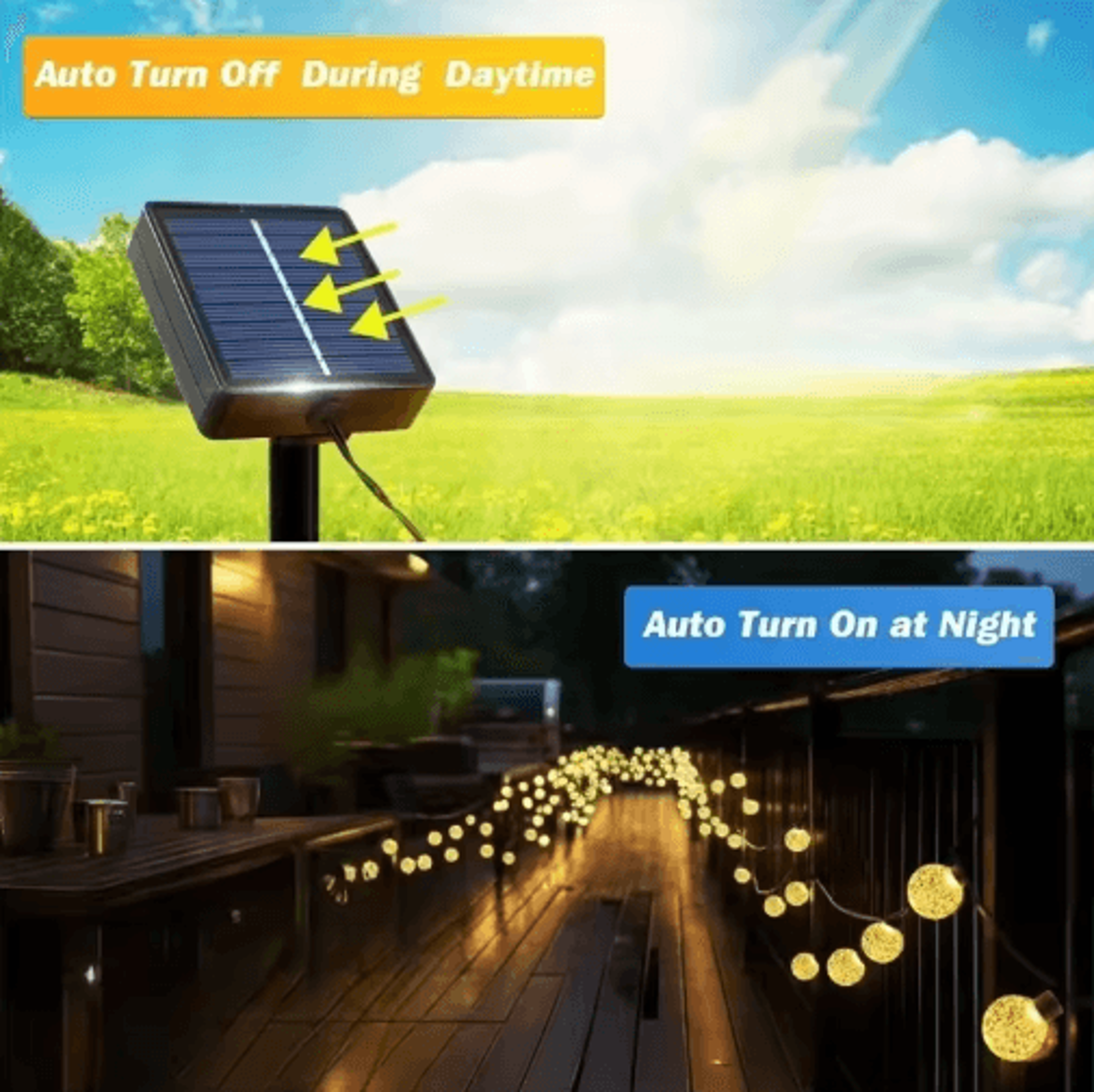 Solar Crystal Bubble Ball String Lights  Waterproof Outdoor Garden Decor 7