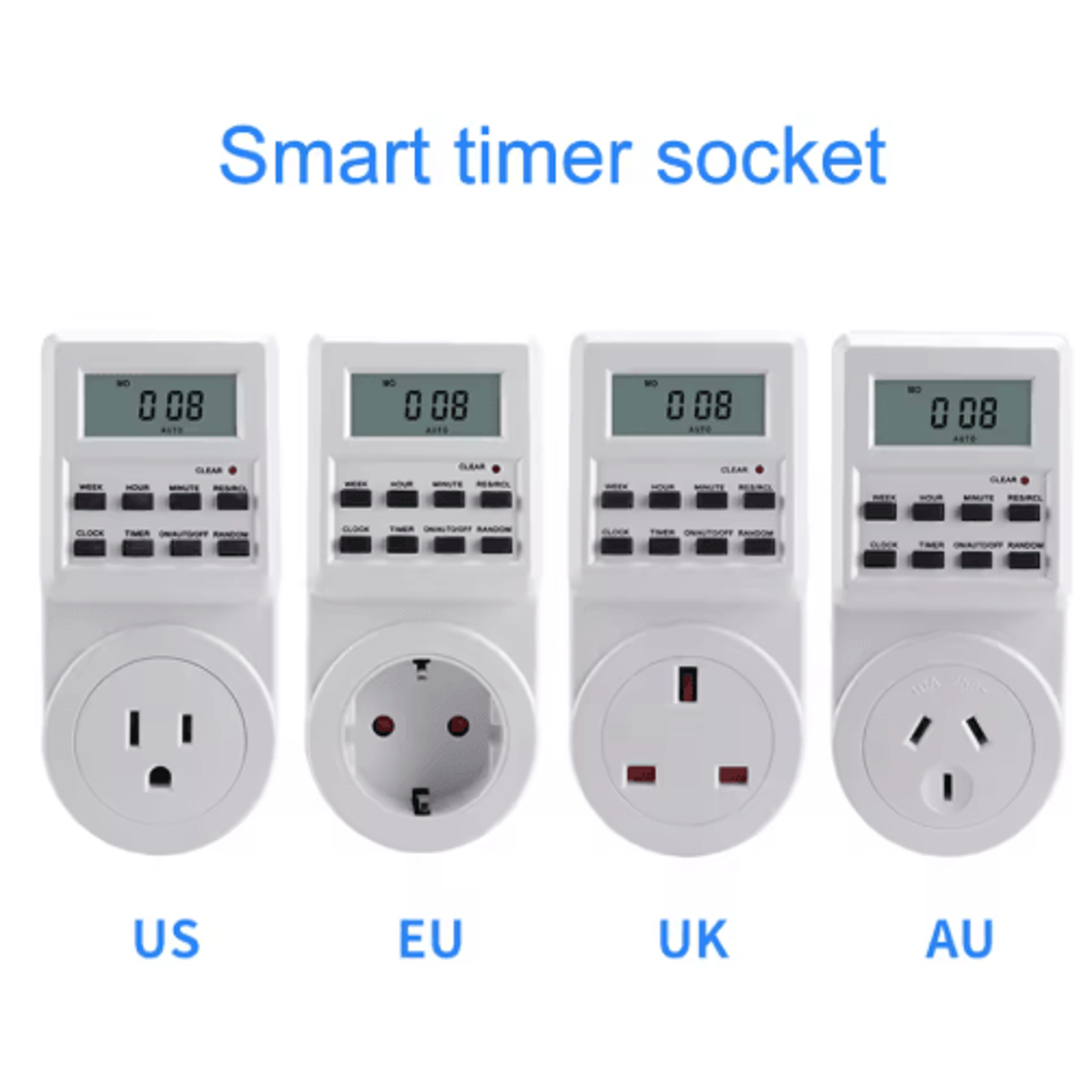 Digital Timer Outlet  1224 Hour Programmable Electronic Timing Switch 8