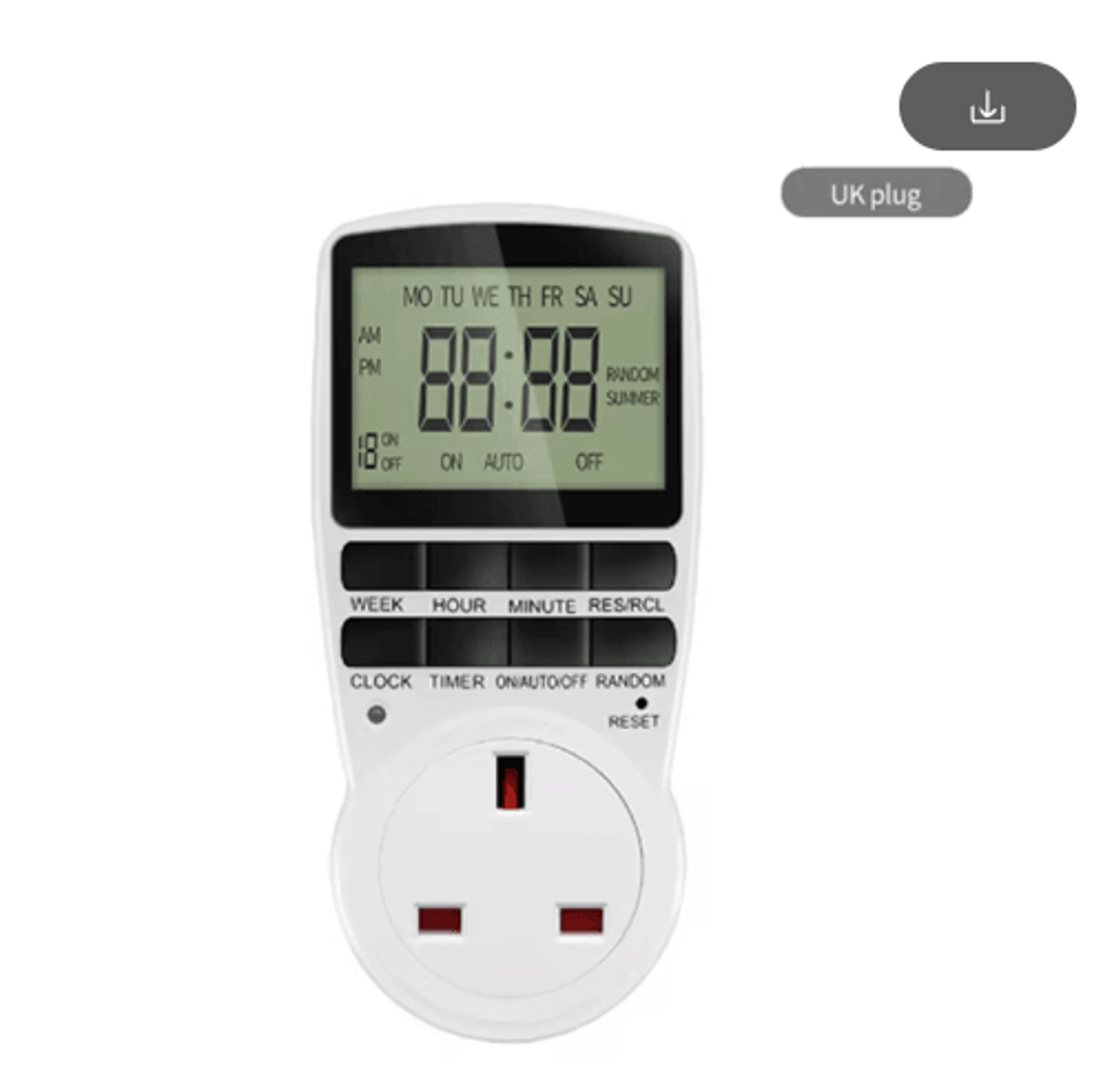 TM02 Digital Timer Outlet  1224 Hour Programmable Cyclic Timing Socket 1
