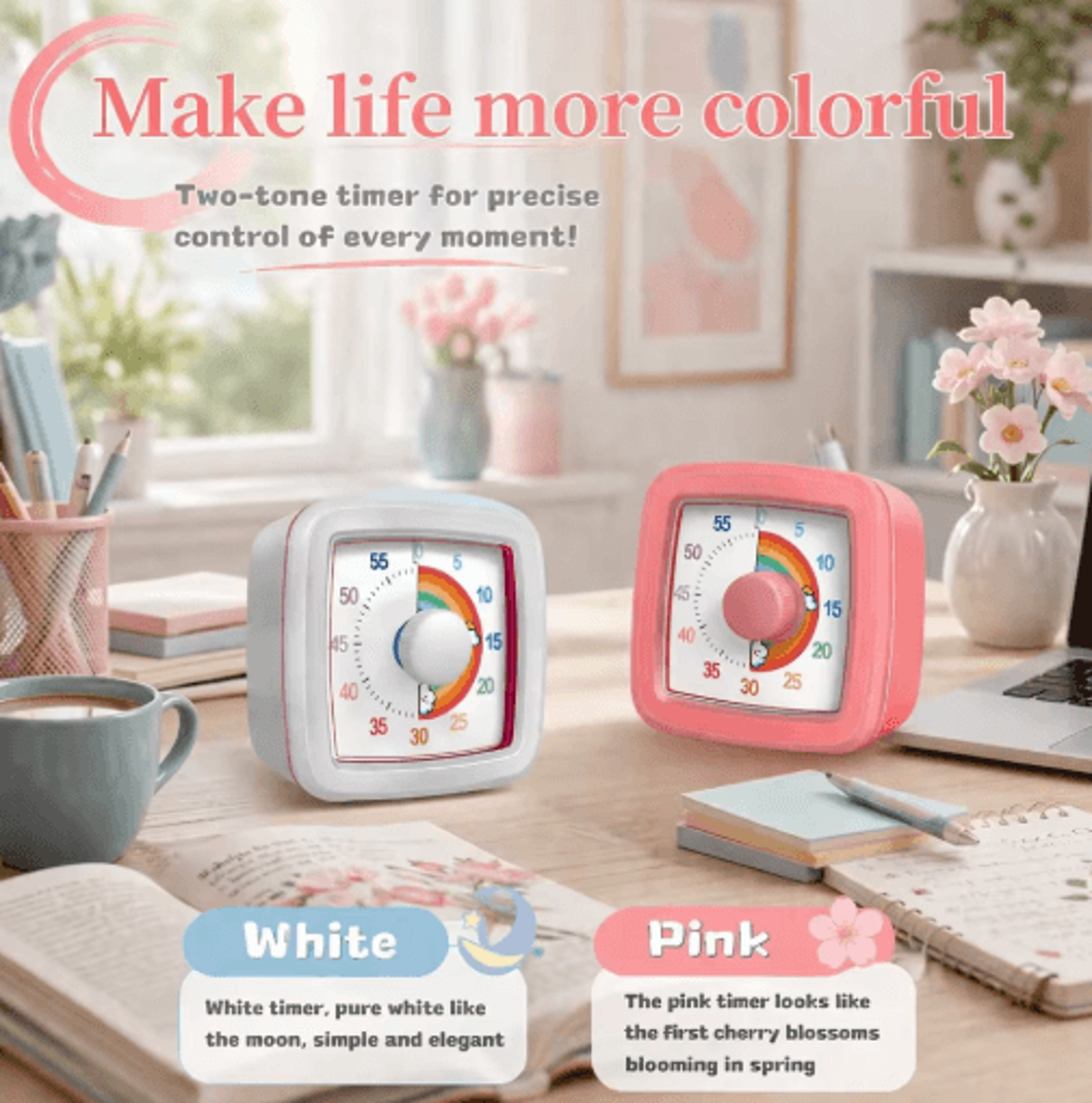 Kids Visual Timer With Night Light  Digital Pomodoro  Stopwatch Timer 5