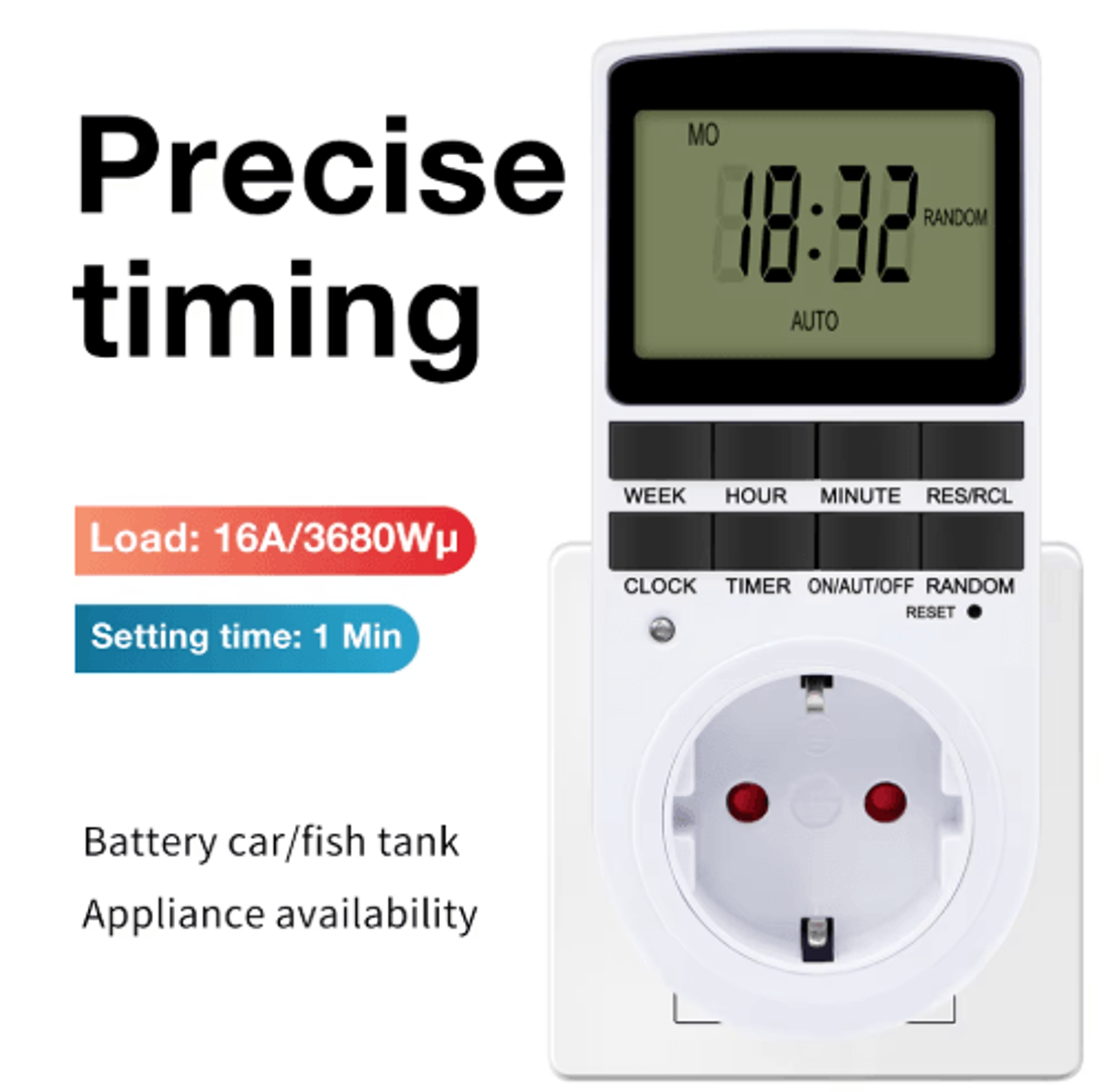 24Hour Digital Timer Outlet  220V Programmable Cyclic Timing Socket 0
