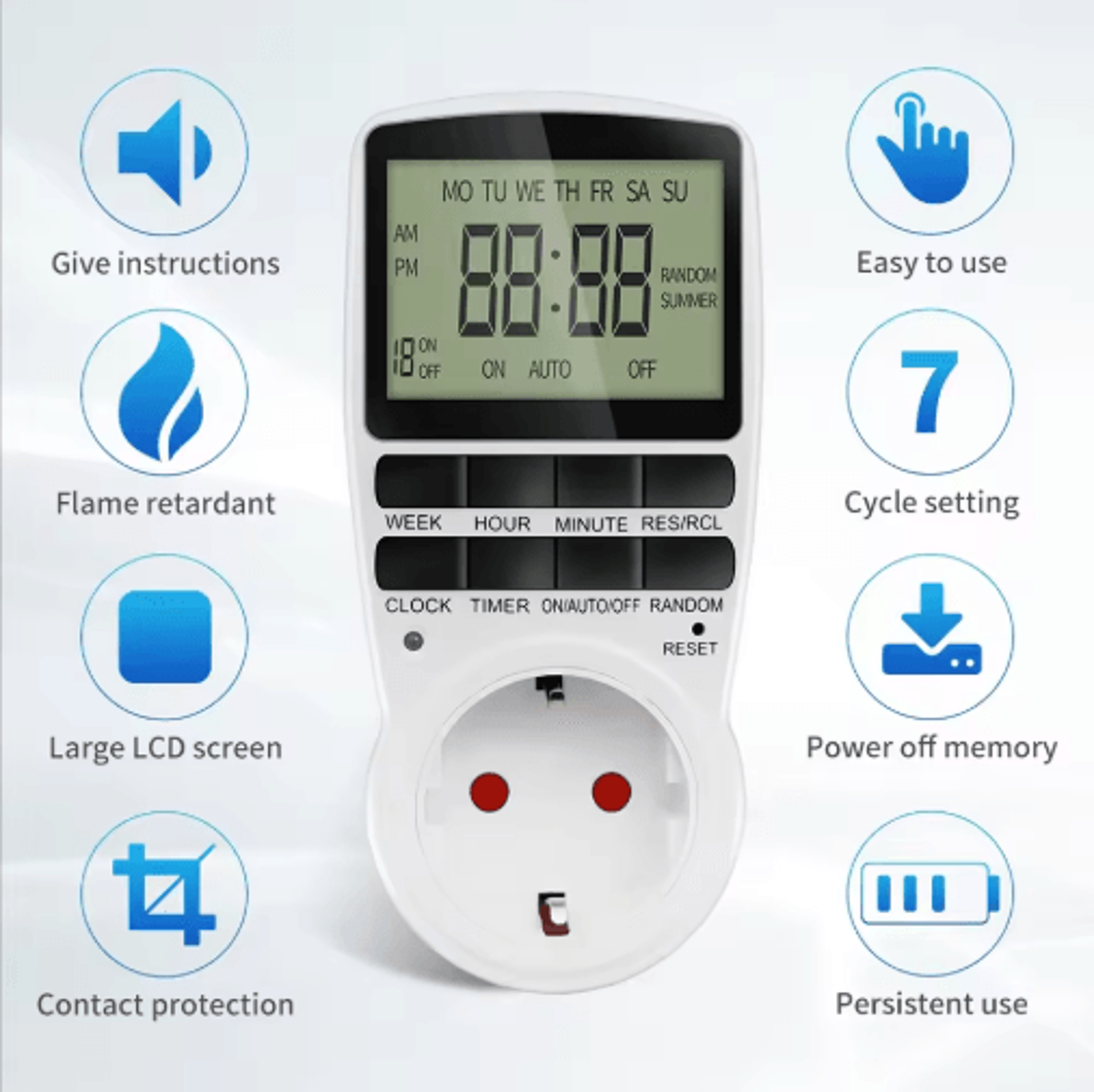 220V Programmable Digital Timer Outlet  Electronic Timing Socket 0