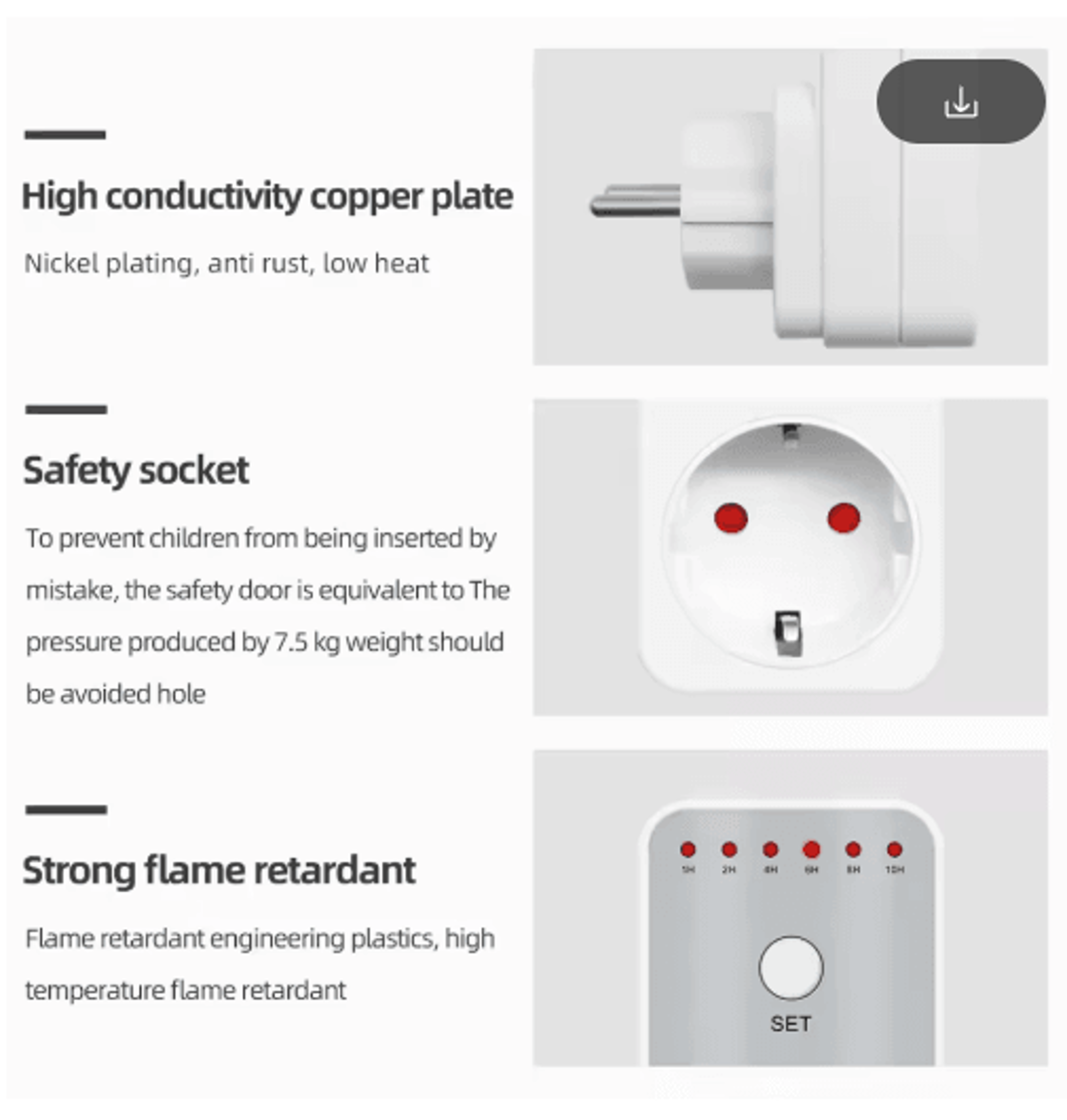 220V Digital Timer Socket  Programmable Electronic Outlet Controller 7