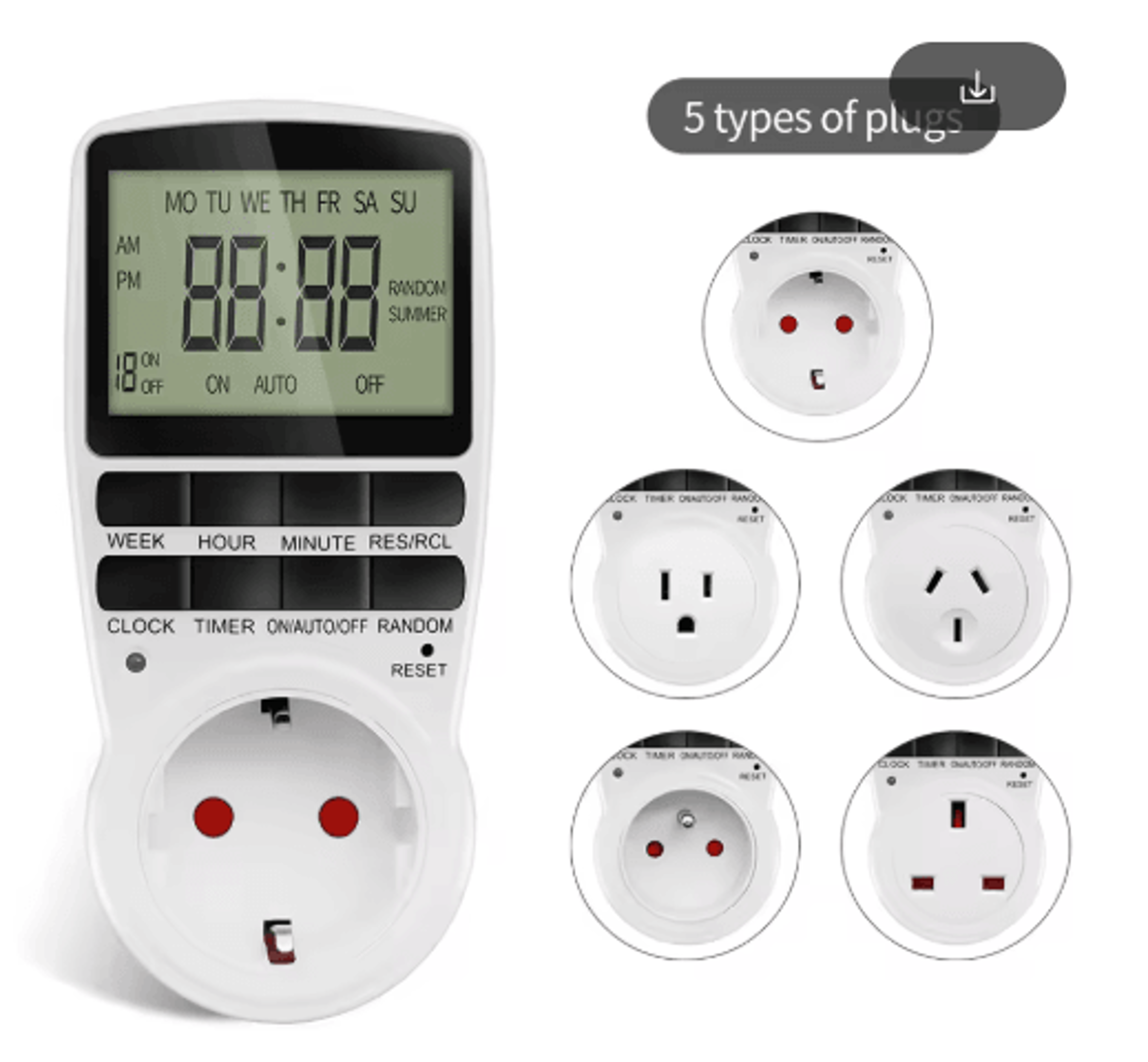 220V Digital Timer Socket  Programmable Electronic Outlet Controller 0