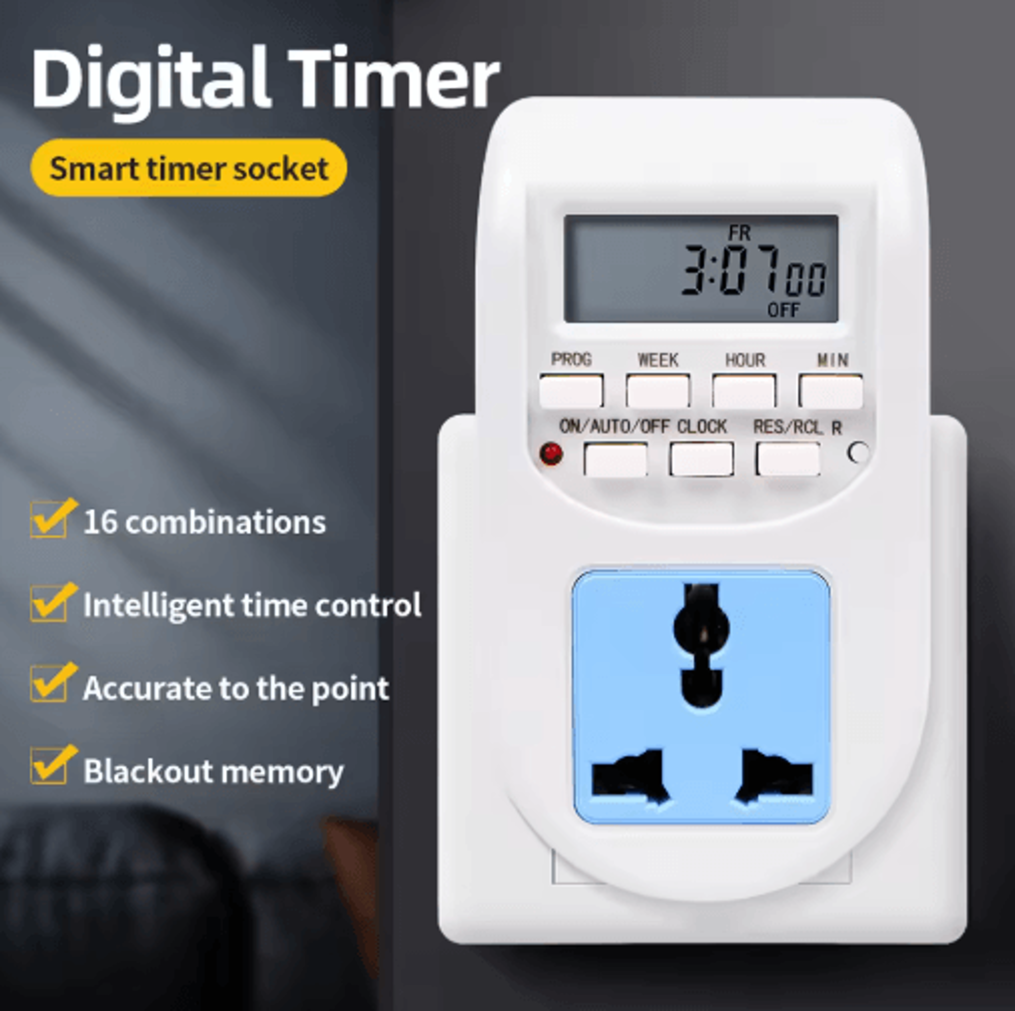 220V Weekly Digital Timer Switch  Programmable EU Plug Outlet 0