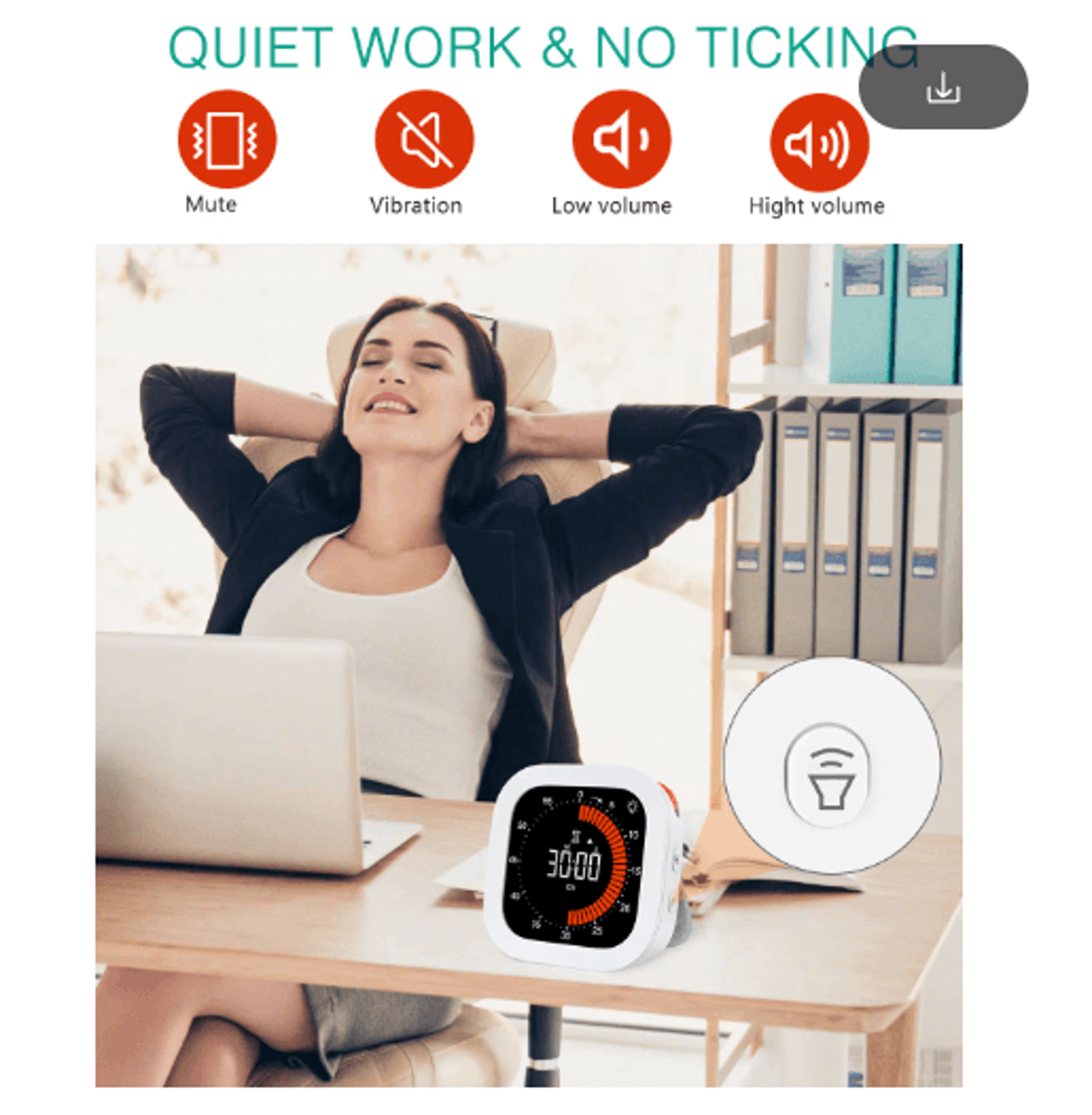 Rechargeable Visual Countdown Timer  Digital Time Management Tool 0